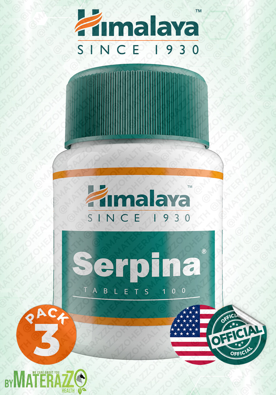 Serpina Himslaya USA Official Exp.2025 3 BOX 300 Tablet Care Hypertension