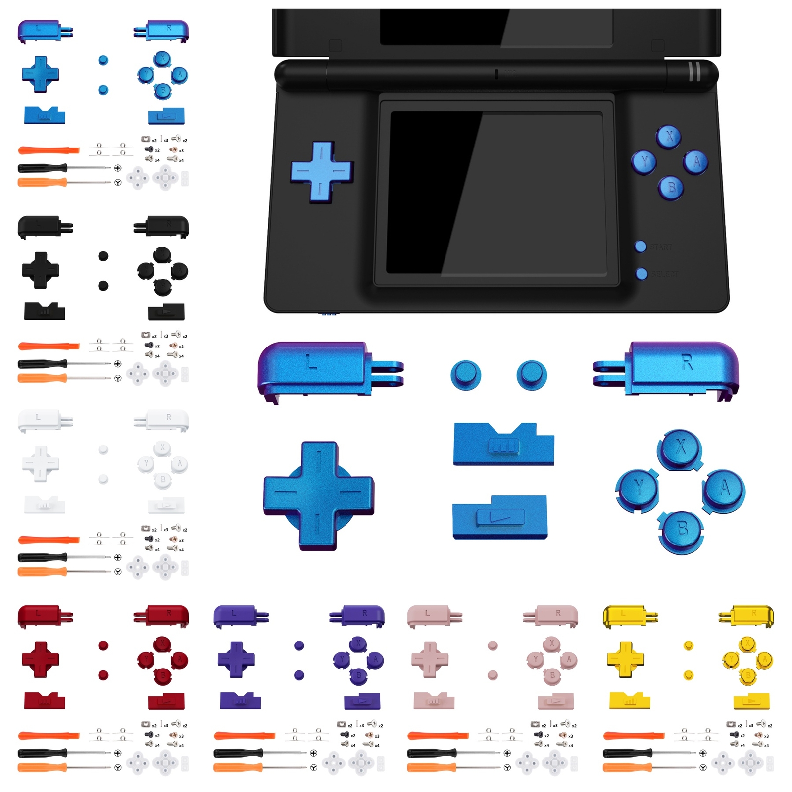 NDSL Replacement Full Set Buttons D-pad A B X Y R L Keys for Nintendo DS Lite