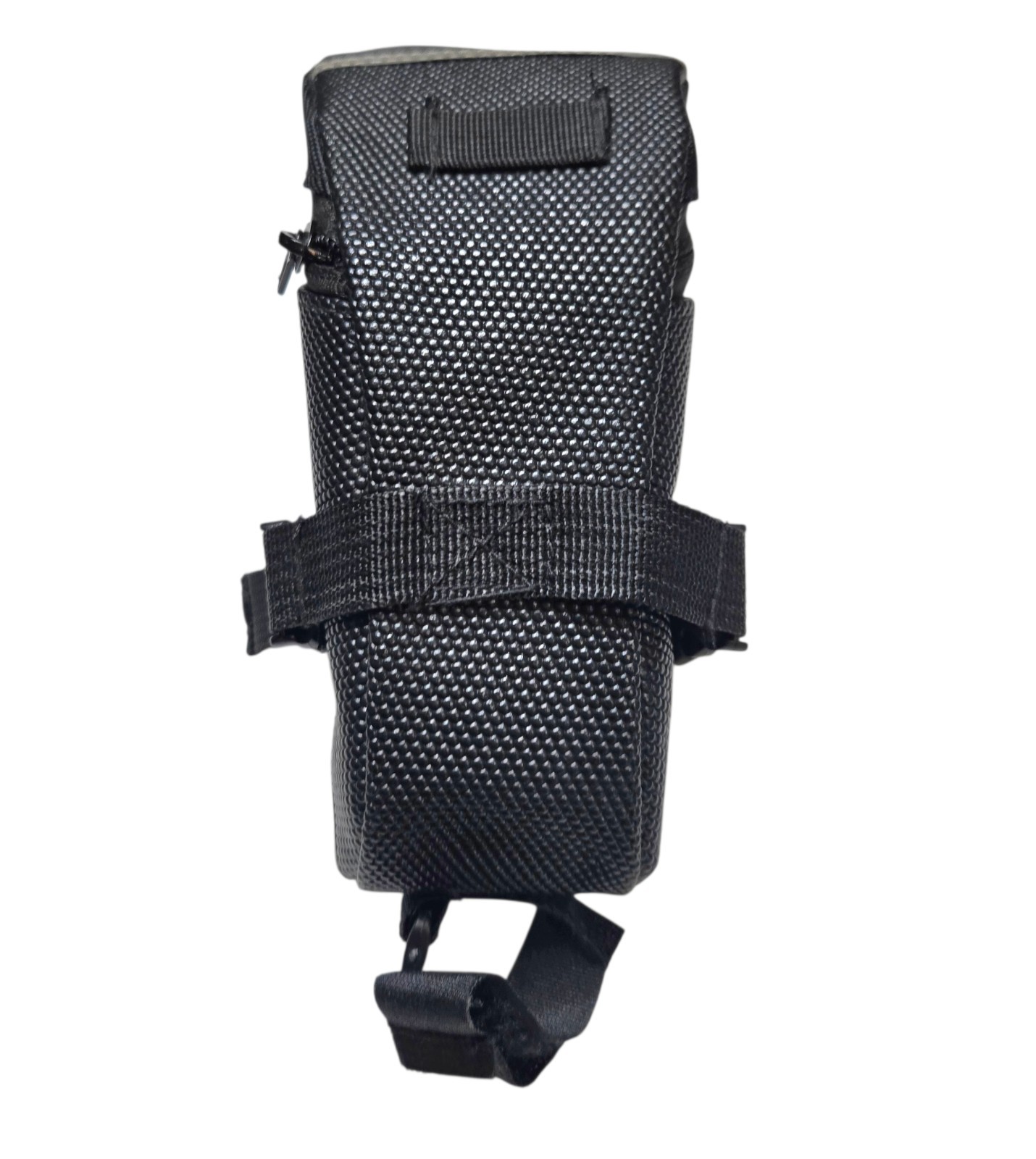 Black Nylon Bicycle Saddle Bag Reflective Lightweight Buckle Closure Seat