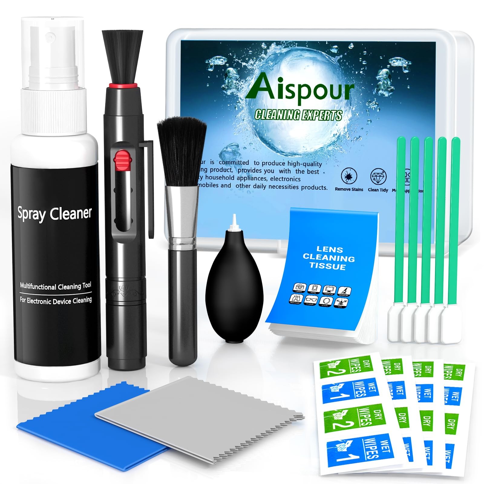 Aispour Camera Lens Cleaning Kit, 10-in-1 Camera Cleaning Kit, Camera