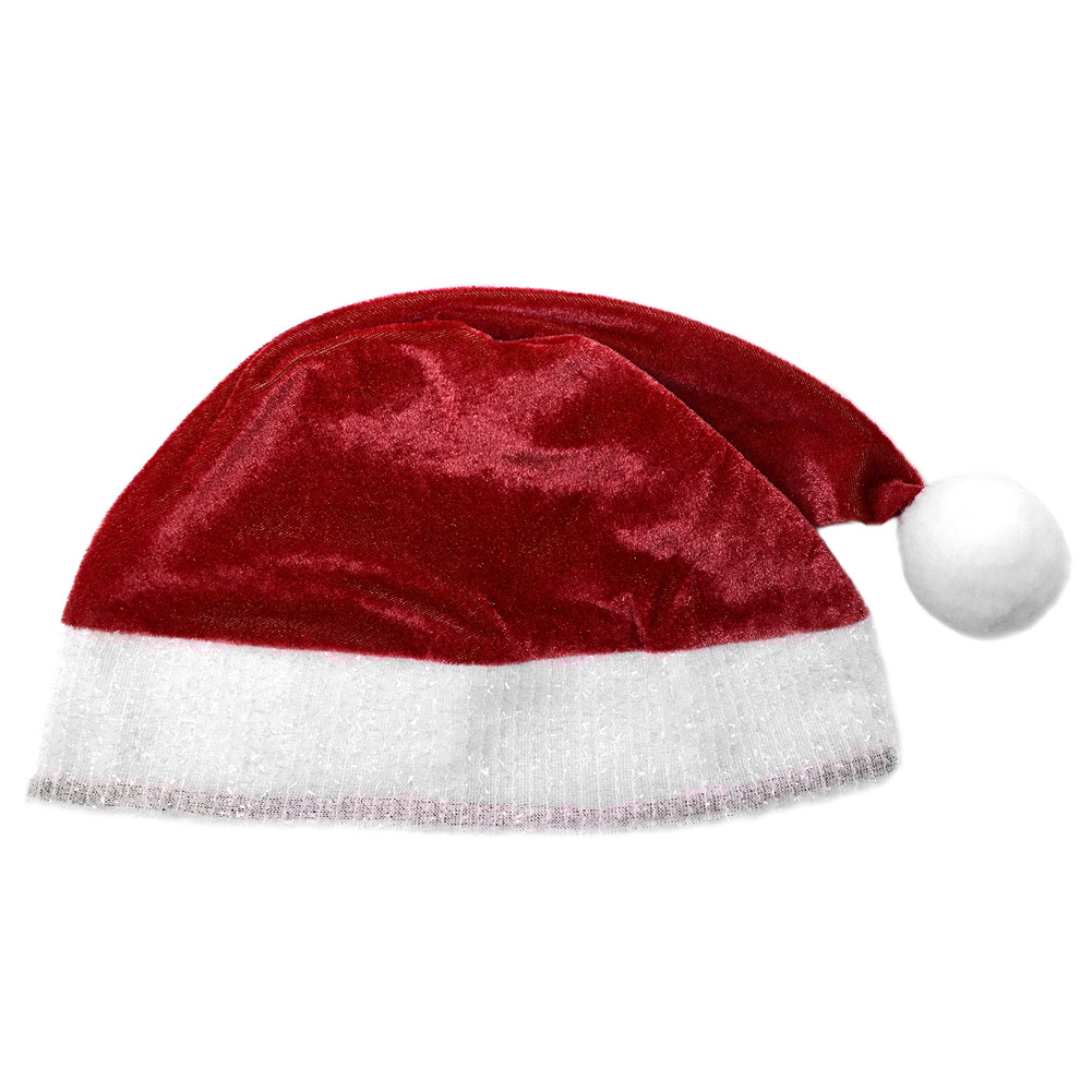 Adult Red Plush Santa Hat ~ FUN XMAS, CHRISTMAS, HOLIDAY, COSTUME, PARTY HAT