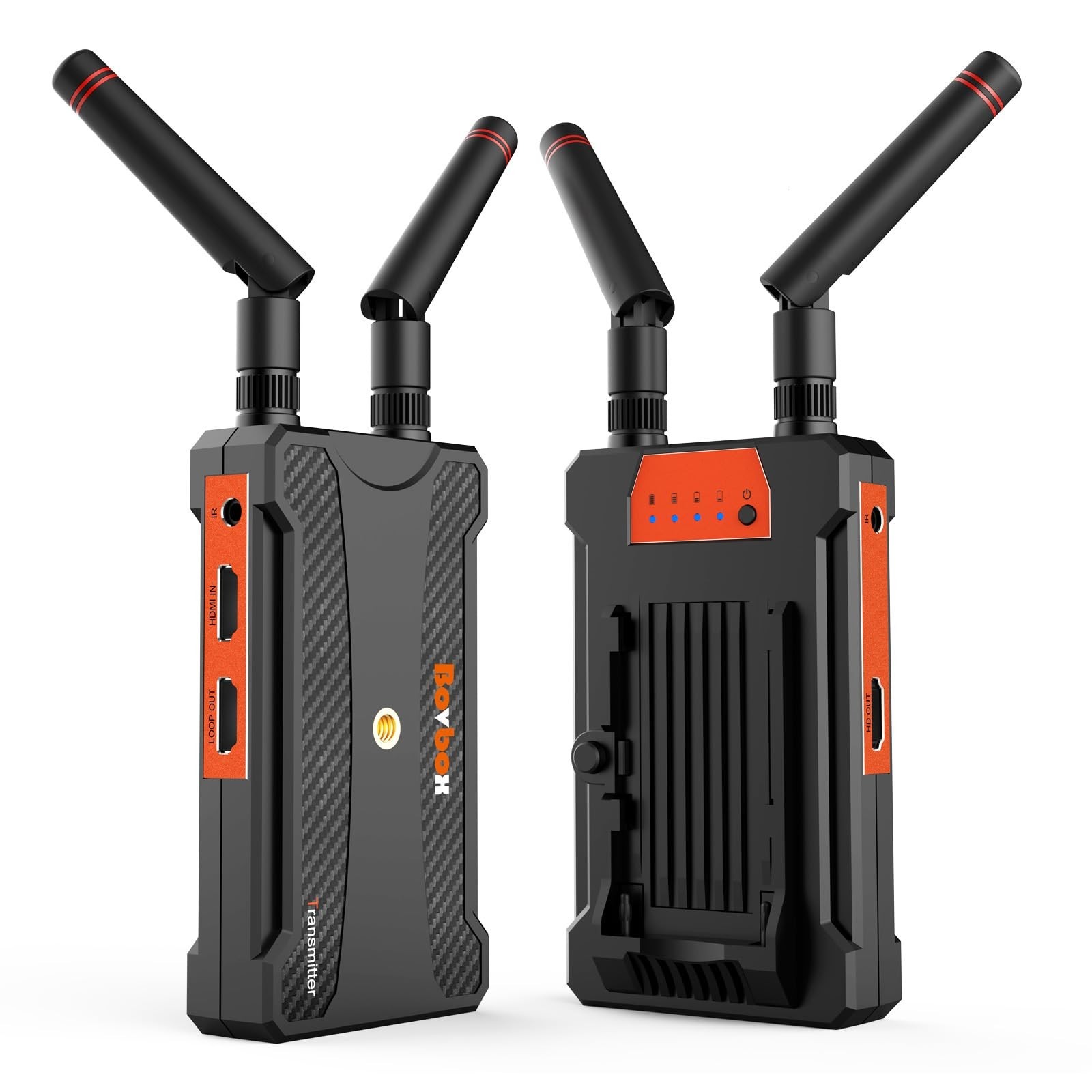 BOVBOX WL-900S 650ft HD HDMI Wireless Video Transmitter Receiver Black-orange
