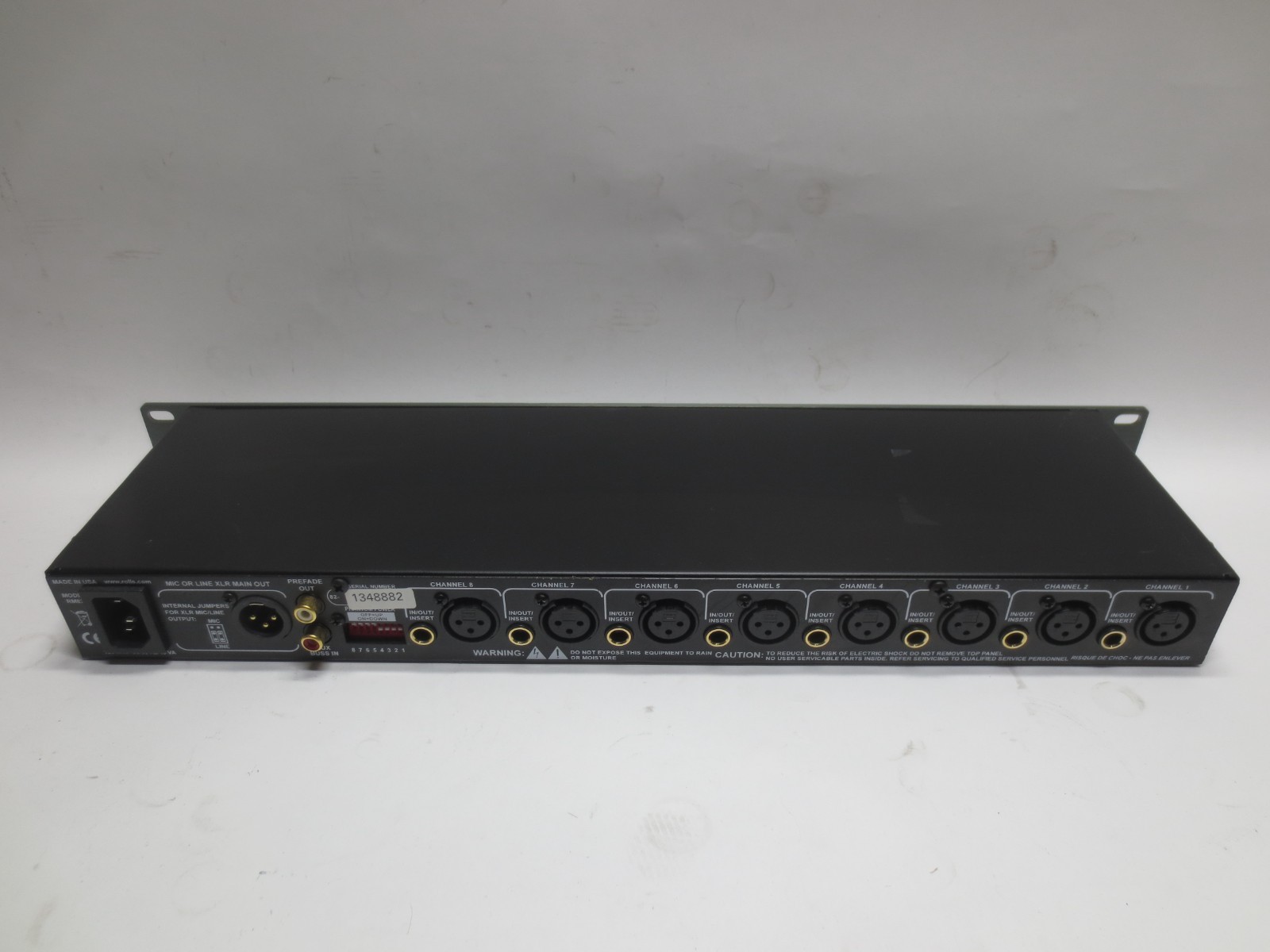 Rolls RM82 Single-Rack 8-Channel Mic Line Mixer