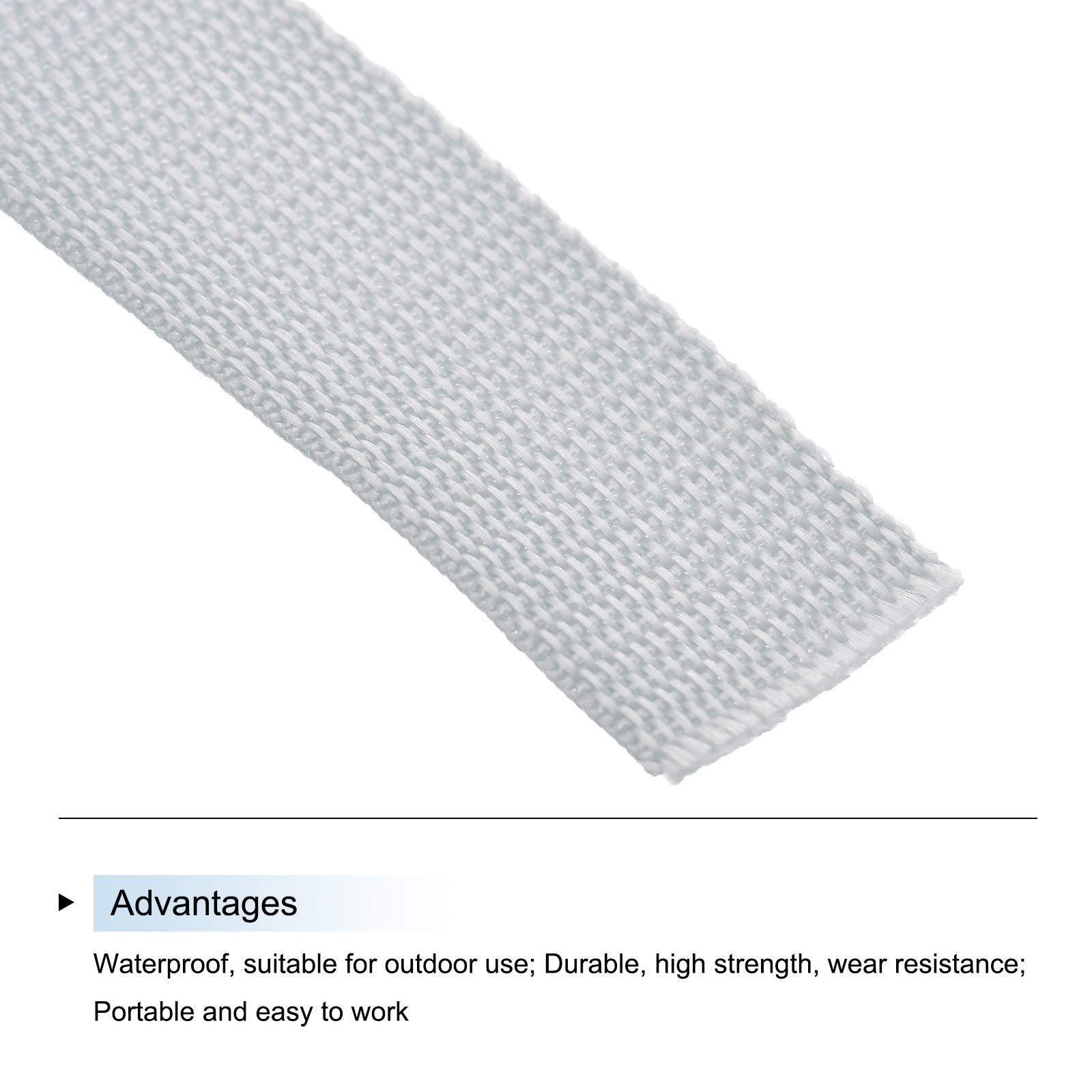 Lightweight Polypropylene Webbing Strap 1 1/4" 10 Yard Backpack Pale Grey