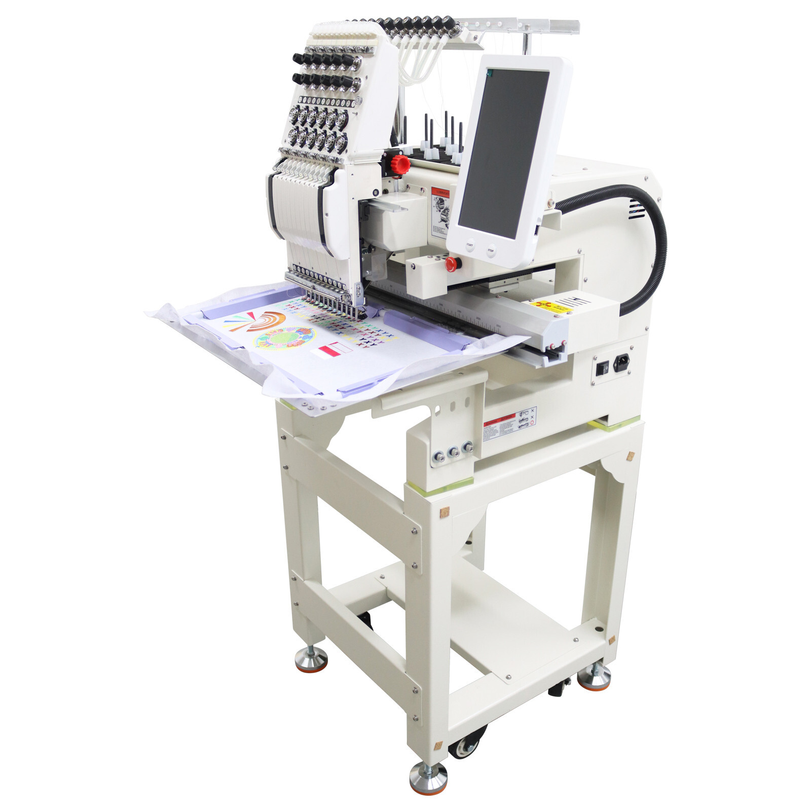 Single-head 12 Needles Automatic Computerized Embroidery Machine 110-220V 300W