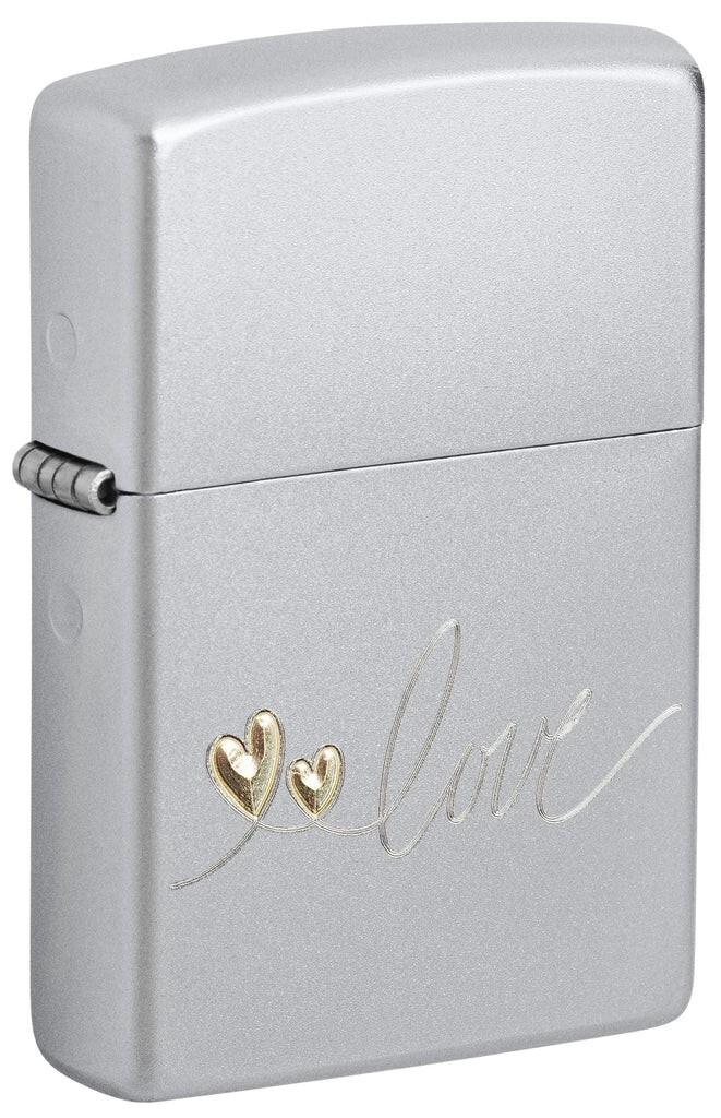 Zippo Love Design Satin Chrome 48725