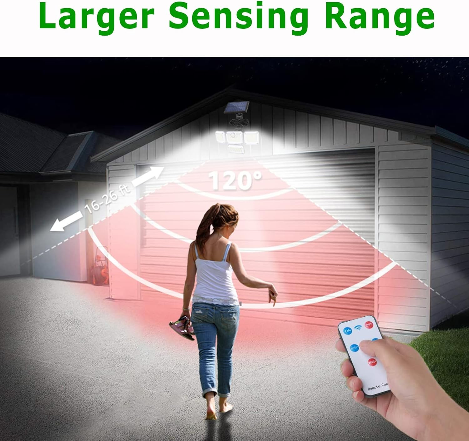 4 PACK 333 LED Solar Lights Outdoor Waterproof Motion Sensor Security Wall Lamp