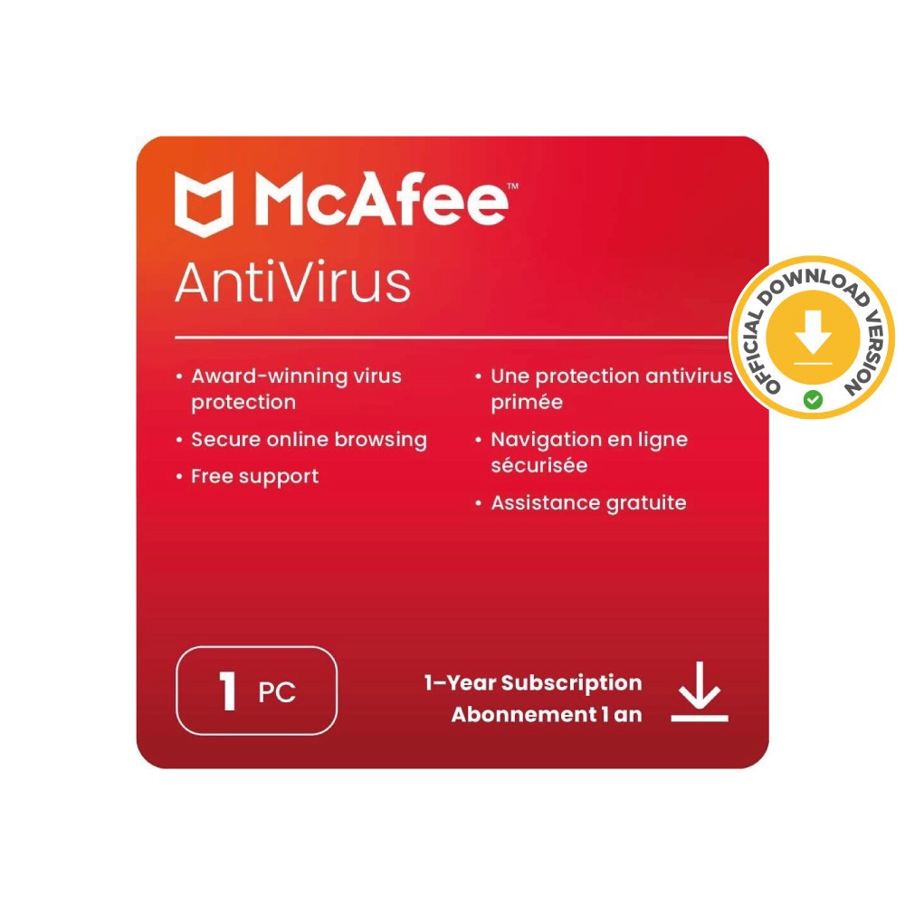 McAfee Antivirus 2026 | 1 Year 1 PC | Antivirus | Download