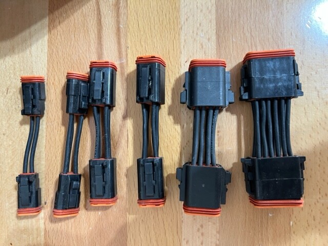 Deutsch female to female adaptor 2,3,4,6,8 or12 Pin,14 AWG waterproof connector