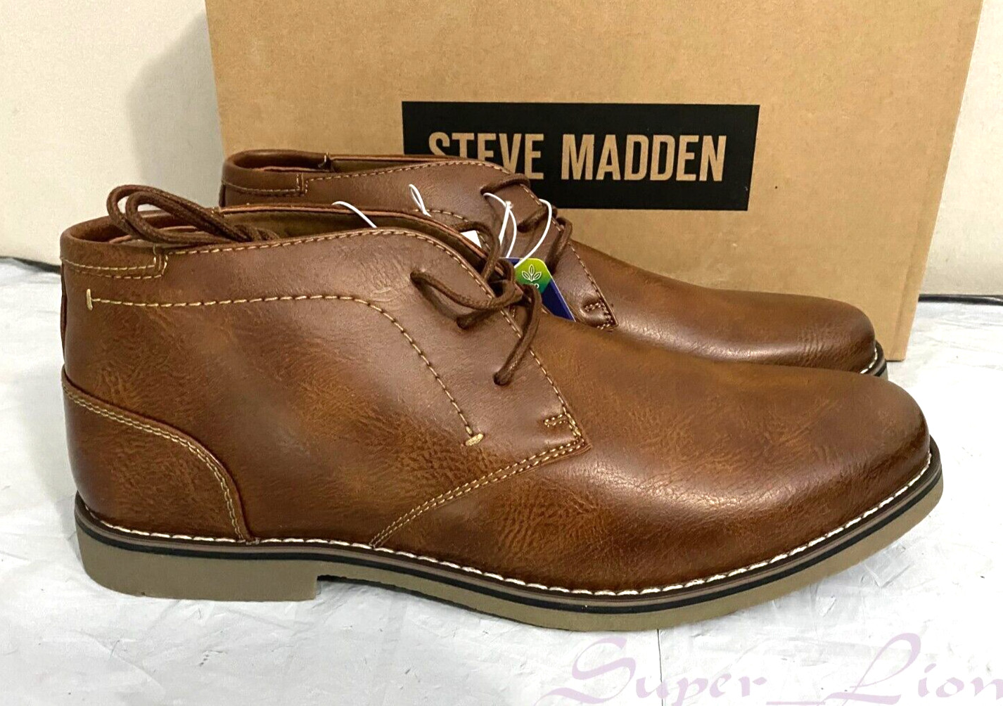 NEW Steve Madden Men's P-Symin Ortholite Short Chukka Boots - PICK SIZE - Cognac