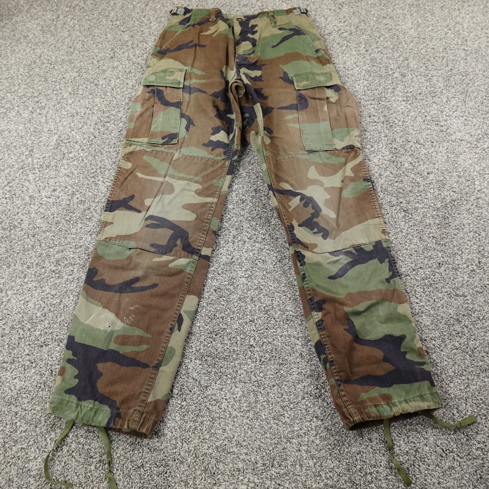 Military Pants Mens S Woodland Camo Combat Trouser Cargo Paratrooper Double Knee