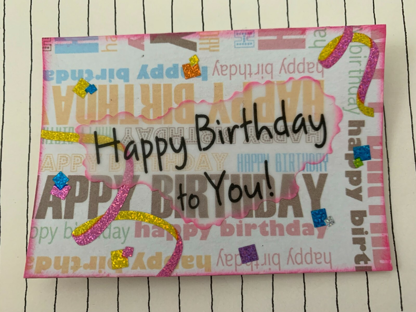 ACEO ATC Art Card Collage Original Women Men Children Boy Girl Happy Birthday