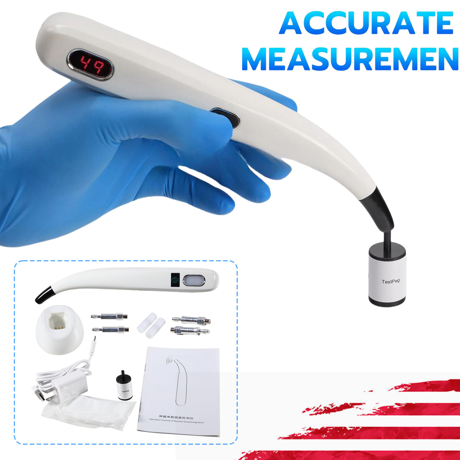 Dental Monitor Osseointegration RFA Inplant Stability Test Unit ISQ USA