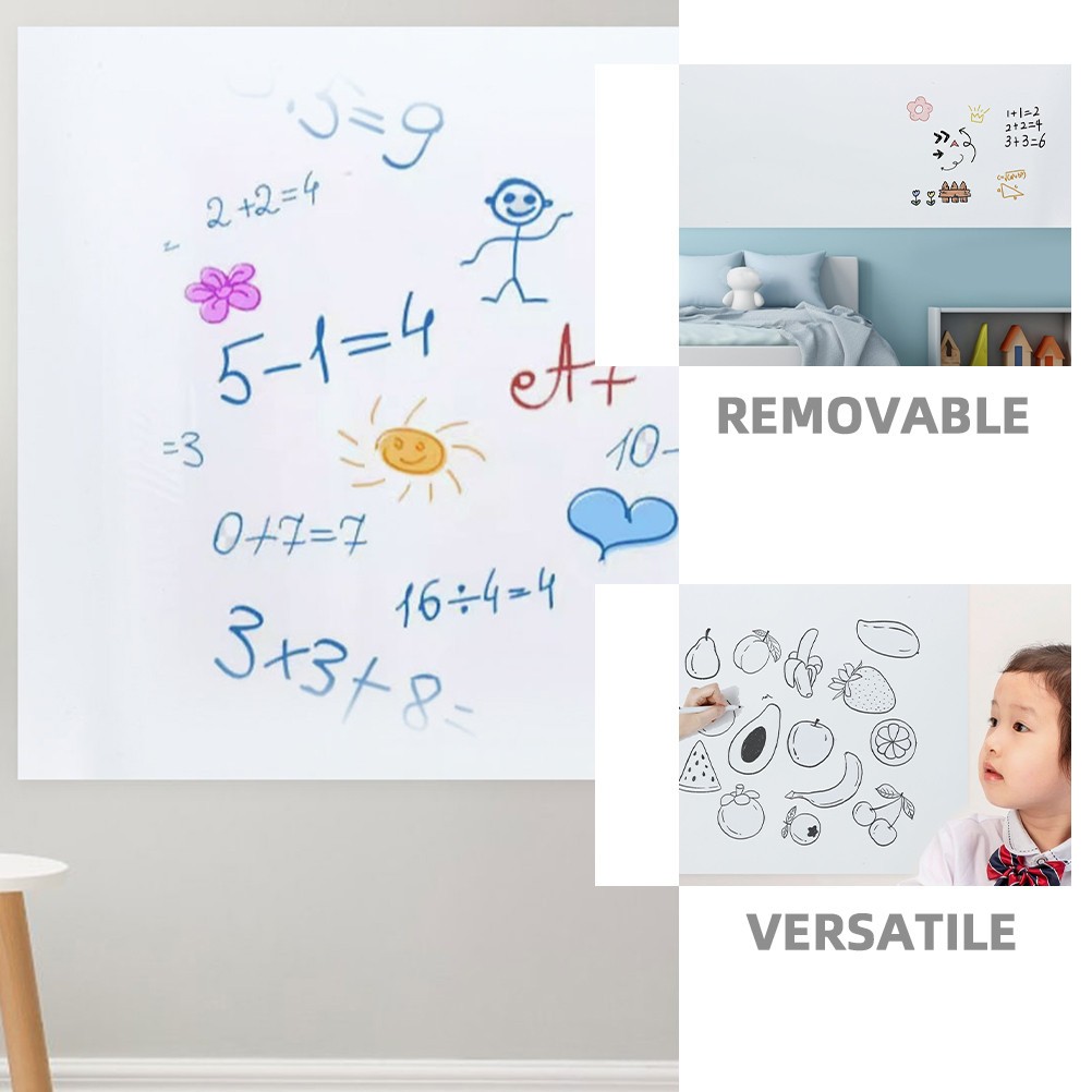 2 Pcs Dry Erase Wall Decal Whiteboard Sticker Electrostatic Board for Office