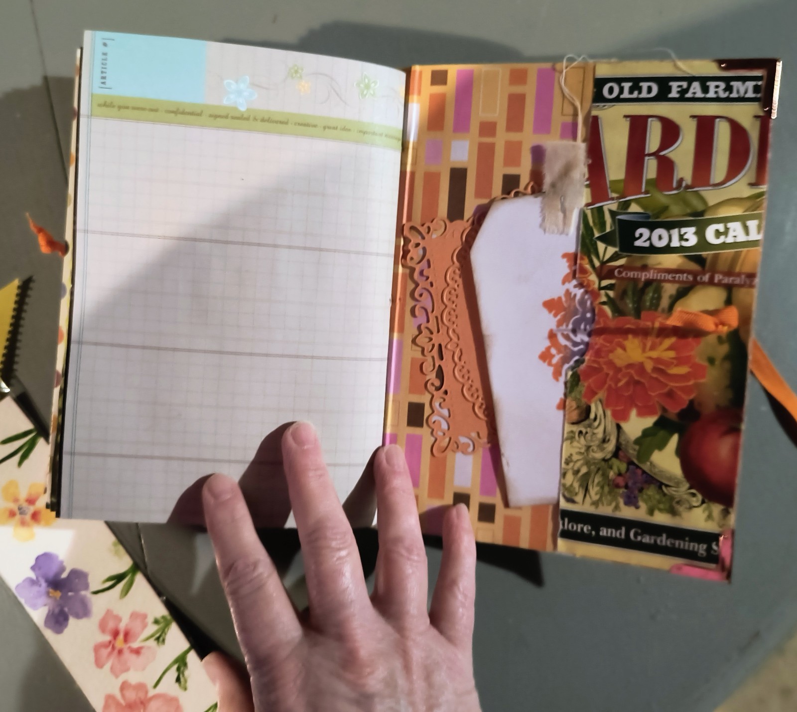 junk journal handmade garden theme