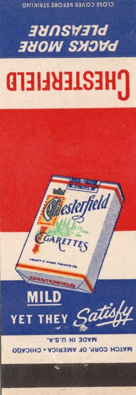 Vintage Matchcover  Chesterfield