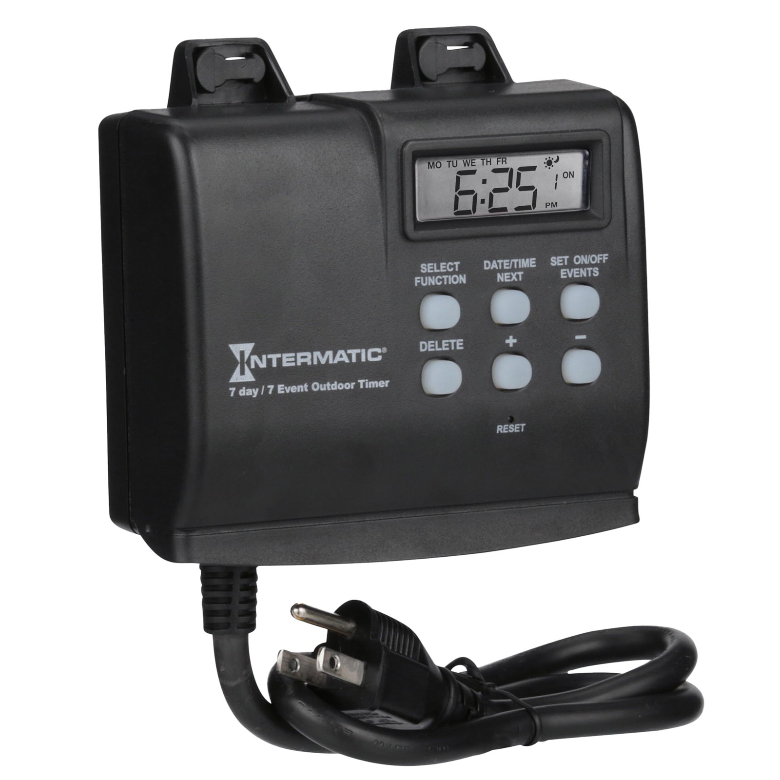 Intermatic HB880R Outdoor Timer with 7-Day Programming - 1.1, Black