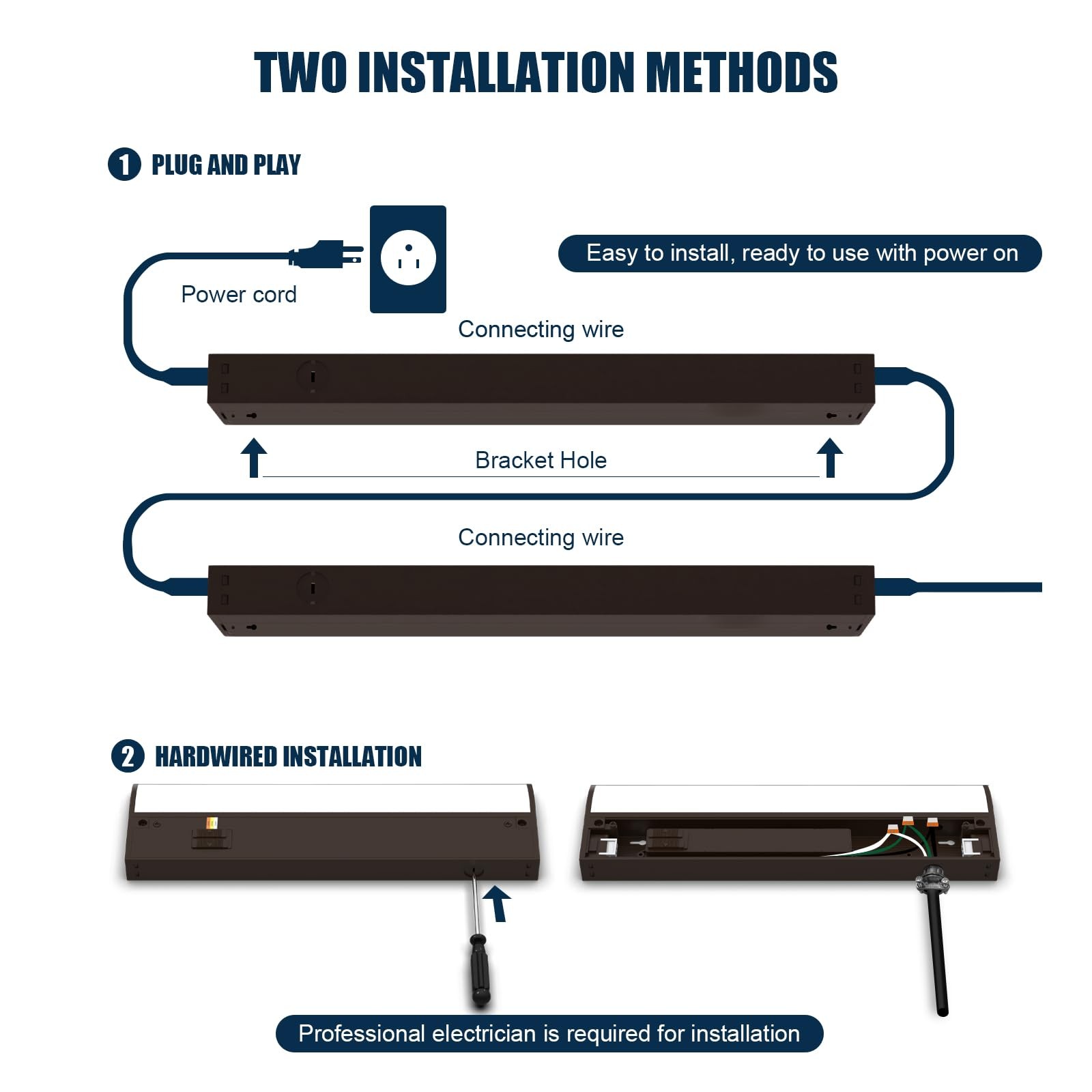 12 Inch LED Under Cabinet Light, Plug in Kitchen Lighting, 3CCT Selectable (3...