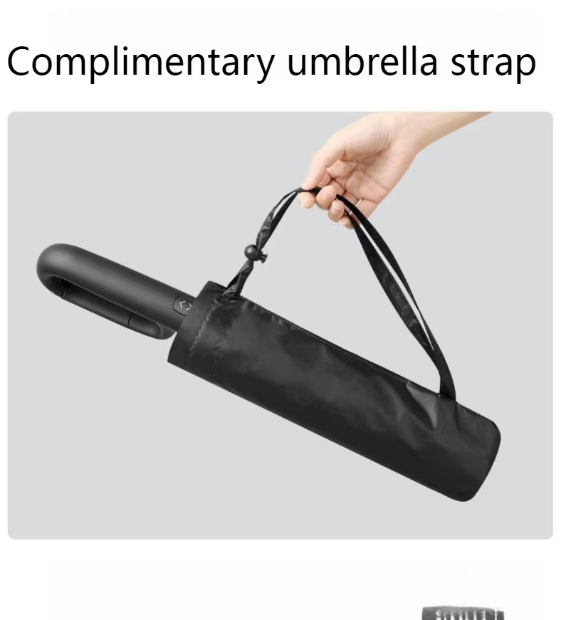 Heavy Duty Windproof Umbrella with Safety Reflective Ring Buckle
