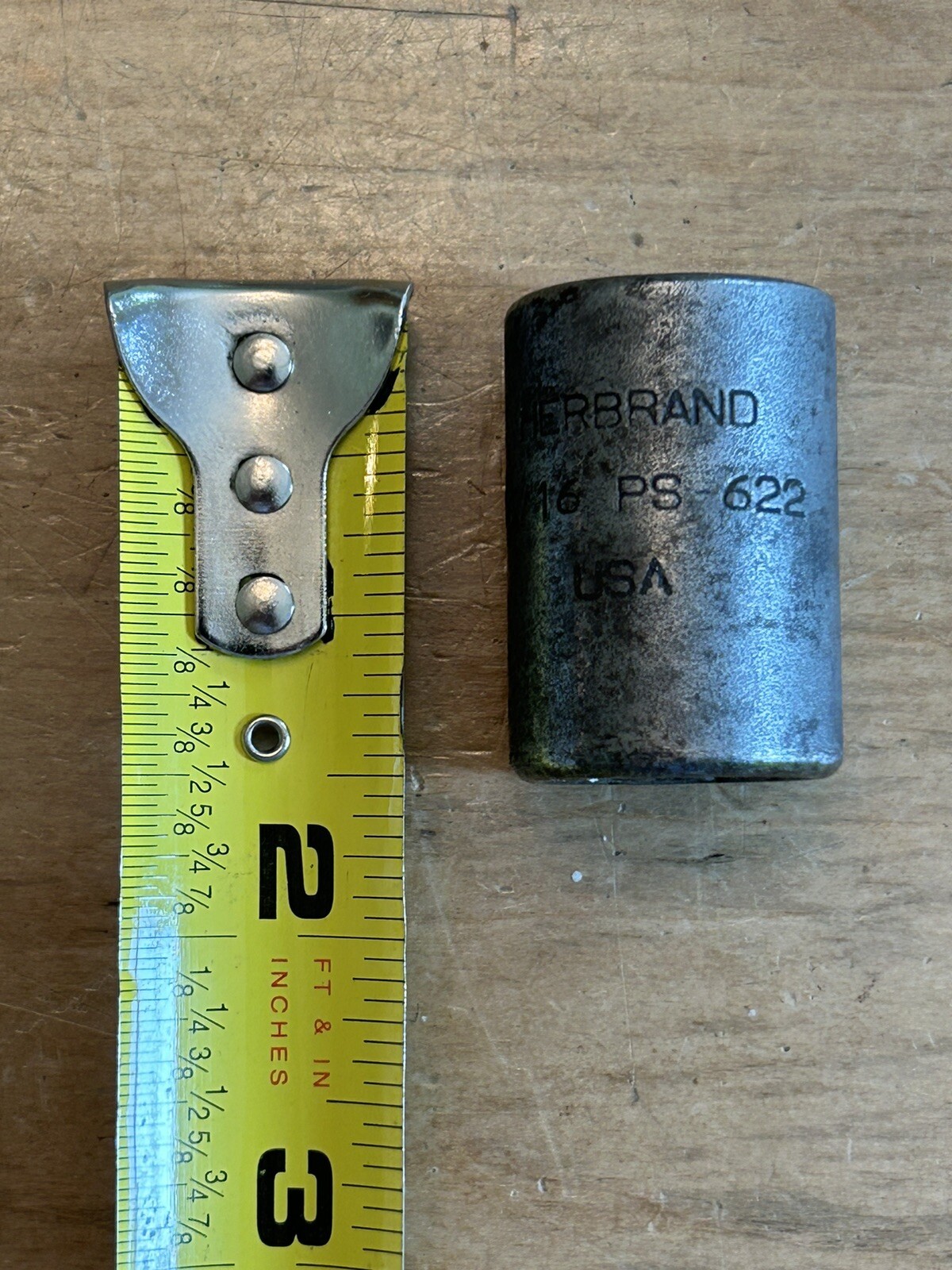 Vintage Herbrand PS-622 11/16” 6 Point 1/2” Drive Impact Socket Made In USA