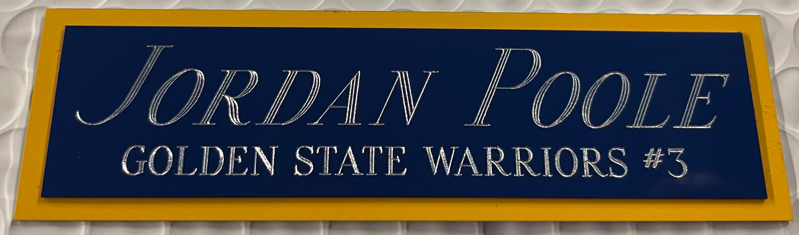 JORDAN POOLE WARRIORS NAMEPLATE FOR AUTOGRAPHED SIGNED BASKETBALL-JERSEY-PHOTO