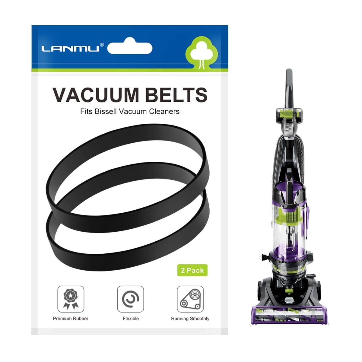 LANMU Style 7/9/10 P/N 3031120 Replacement Belts Compatible with Bissell Models