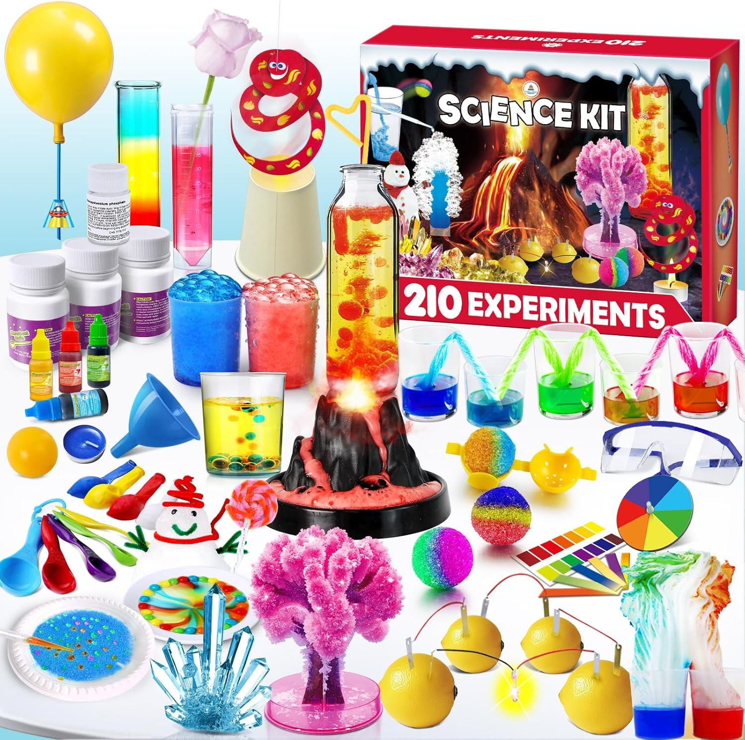 210 Experiments Science Kit for Kids, Boys Girls Birthday Toys Gifts Idea, Chemi