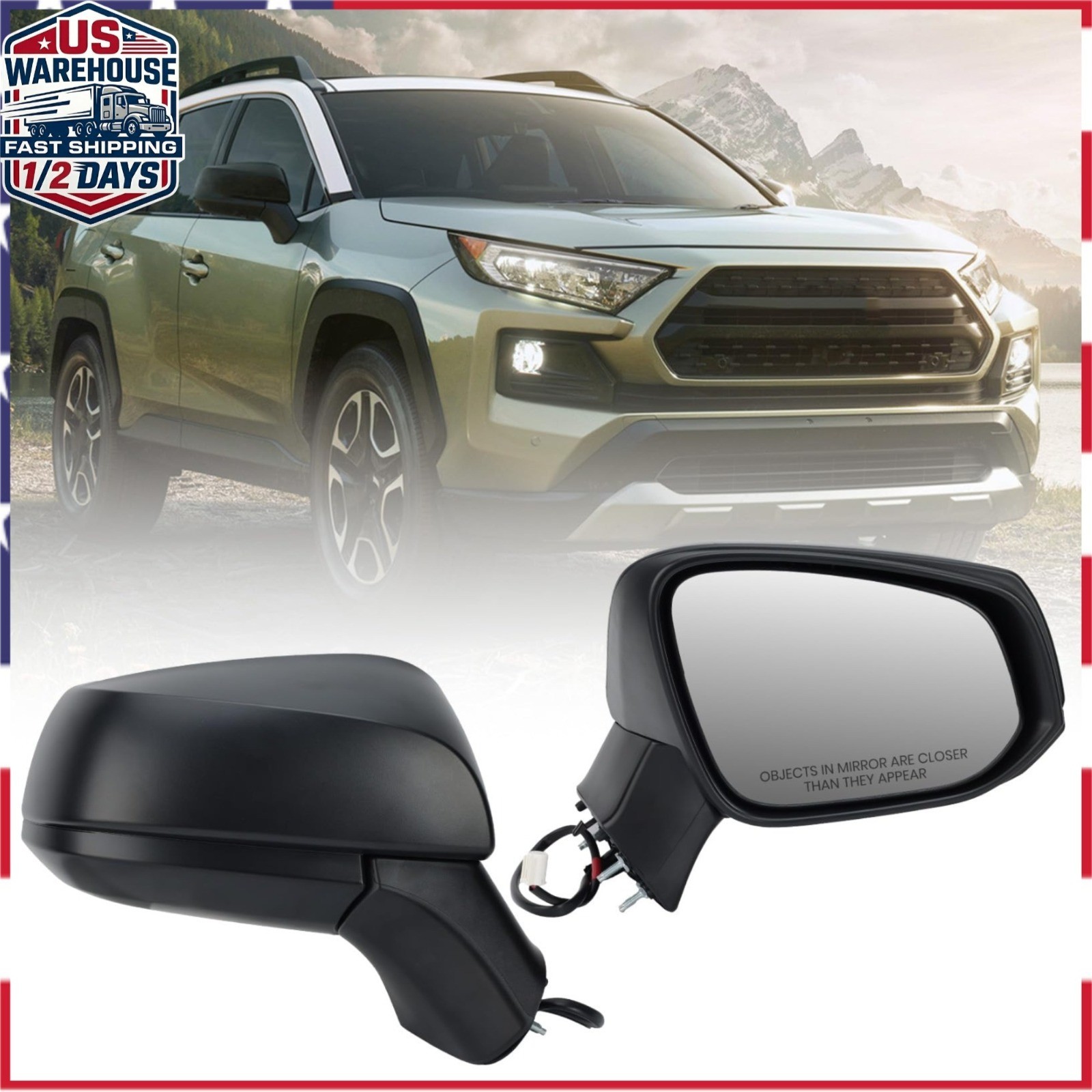 VANLOGY Right Passenger Side Mirror for Toyota RAV4 2019-2024