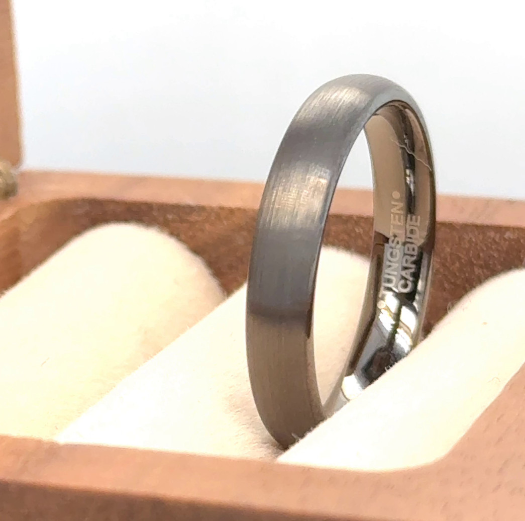 Ring for Christmas 4mm Gunmetal Tungsten Anniversary Ring Gift Ring For Women