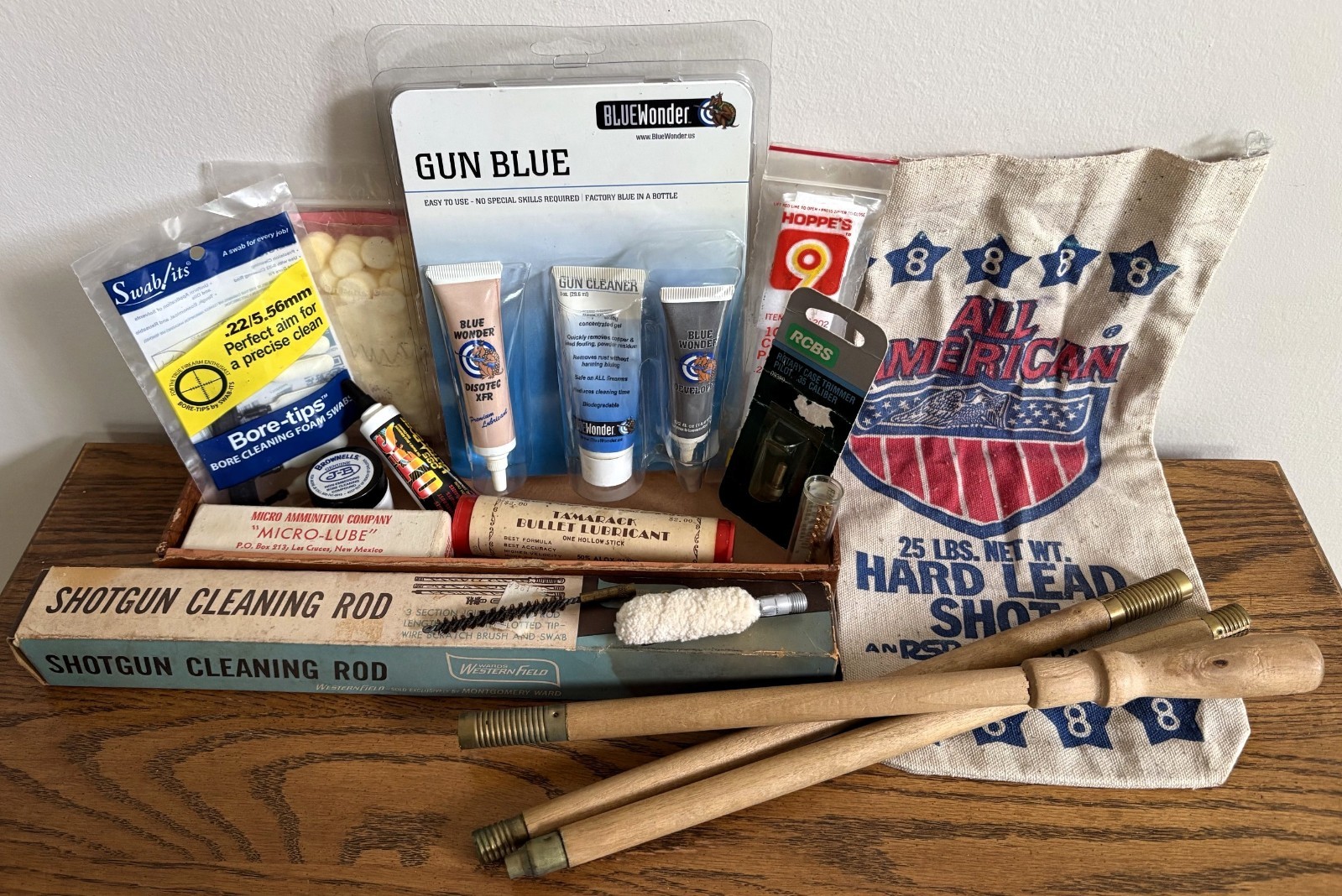 LOT OF MUZZLELOADER TOOLS CLEANING LUBS WOOD ROD BRUSHES + more!