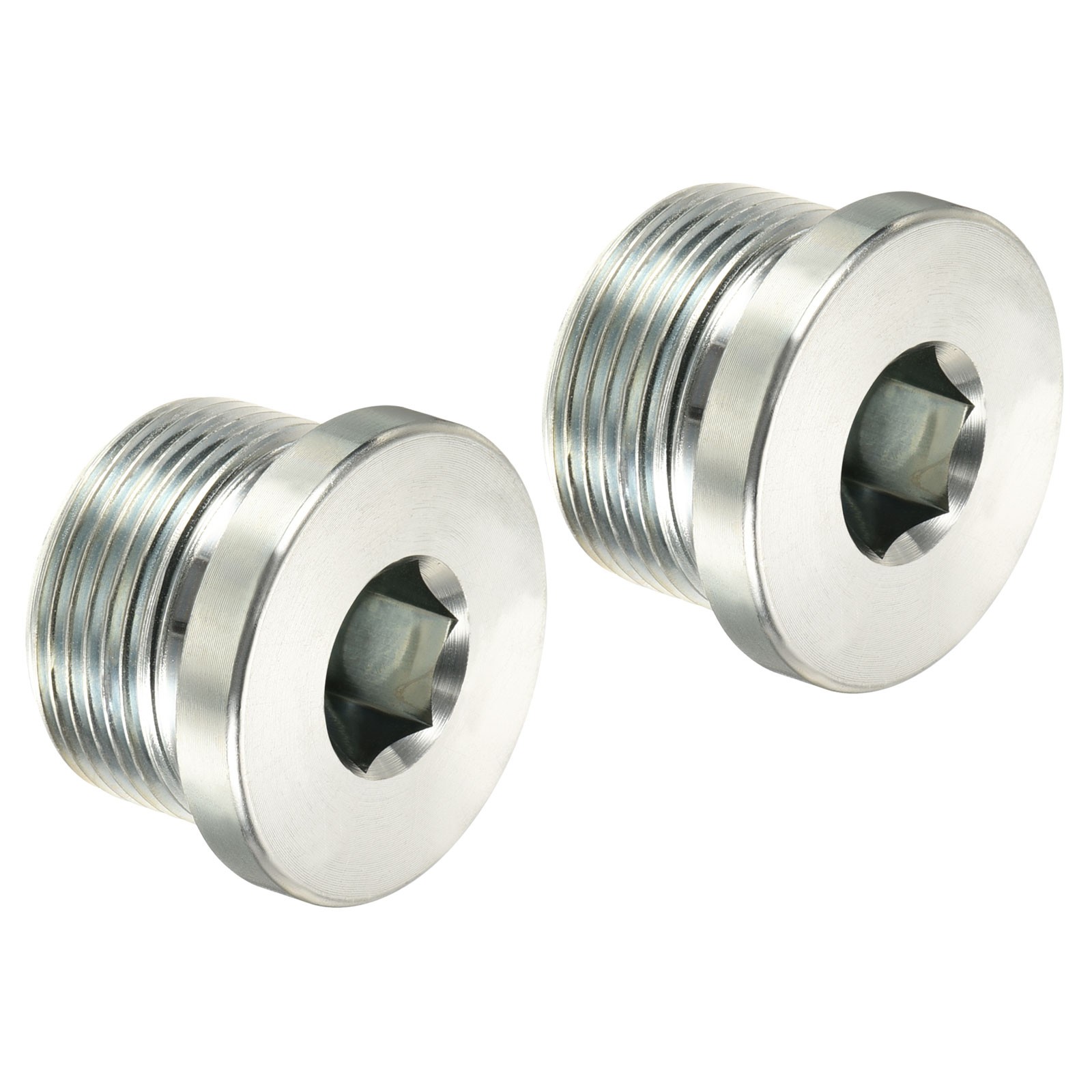 M27*1.5 Hex Head Pipe Fitting Plug, 2 Pack Male Thread 45# Steel Plug