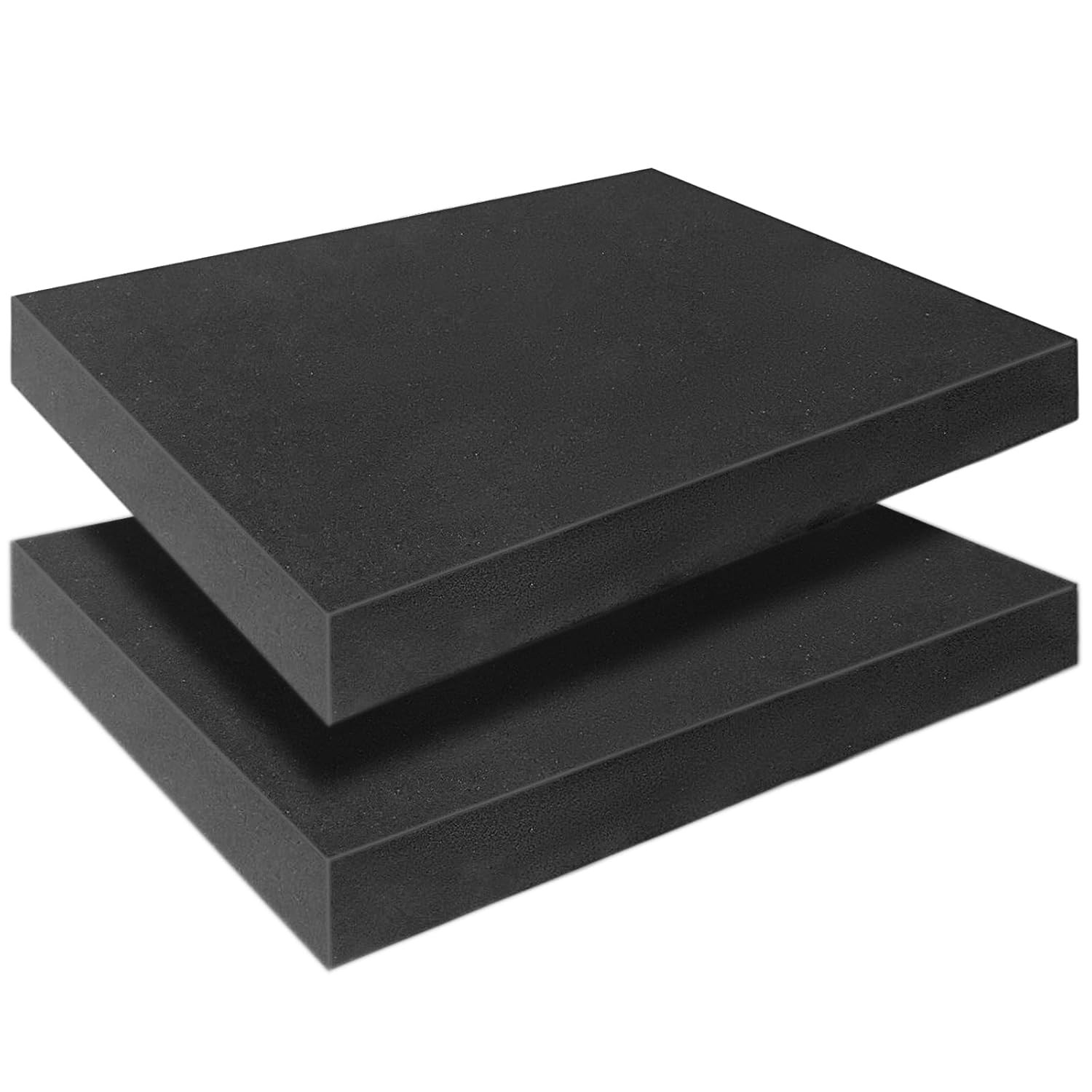 Black Polyurethane Foam Inserts for Cases, 2 Pcs 16 x 12 x 16x12x2inch,
