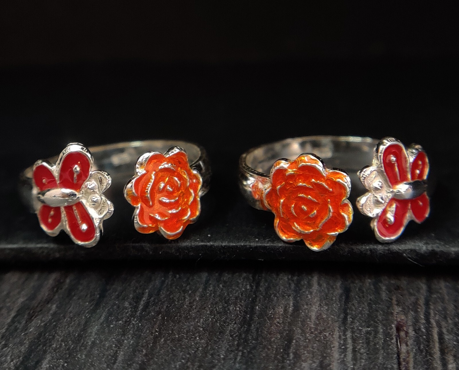 925 Sterling Silver Star Butterfly Enamel Toe Ring Adjustable Flower Toe Ring