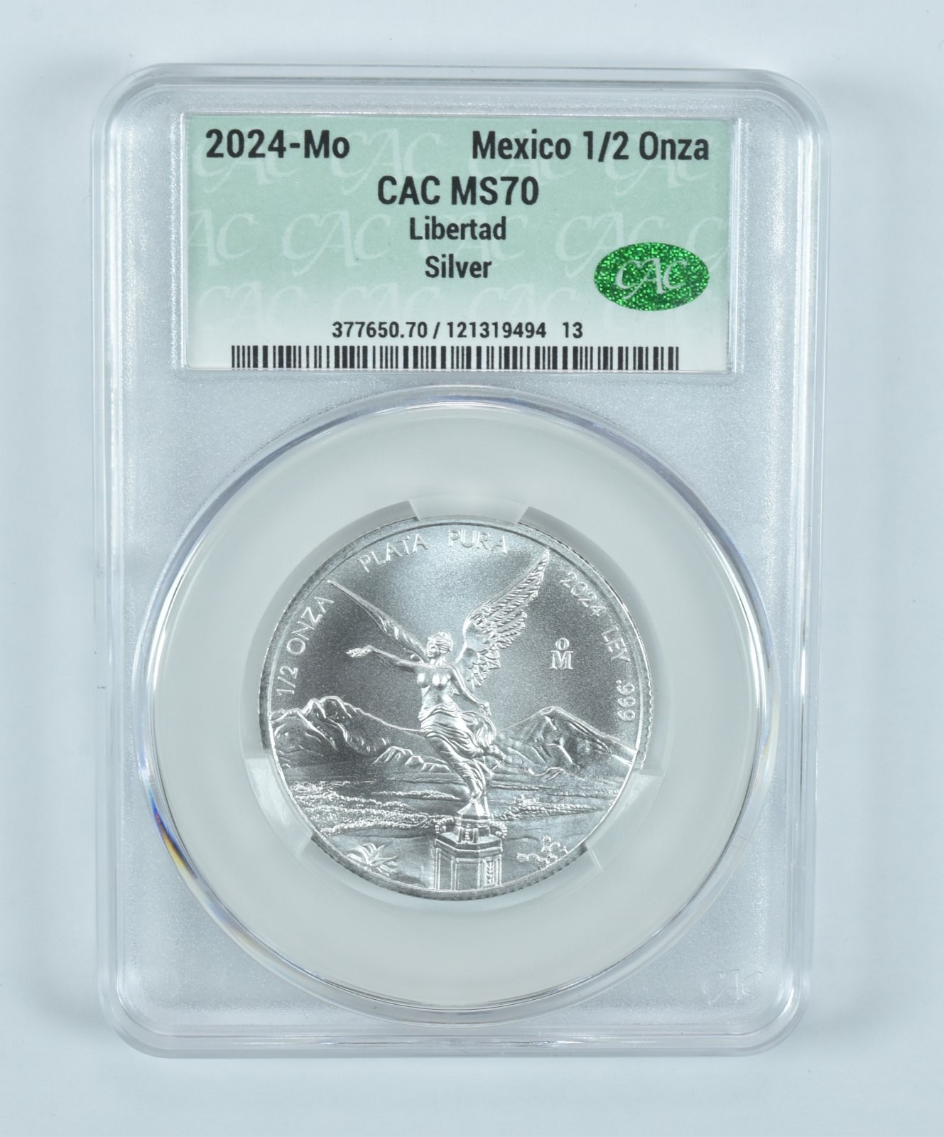 2024 Mo Mexico 1/2 Onza Silver Libertad MS70 CAC CACg