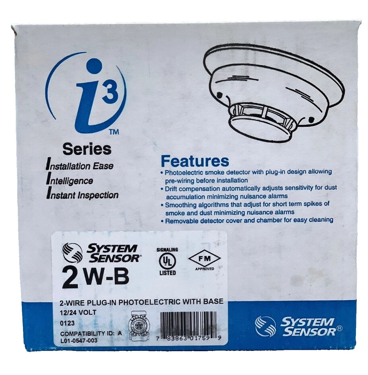 System Sensor 2W-B Smoke Detector 2-Wire White - Open Box NOS