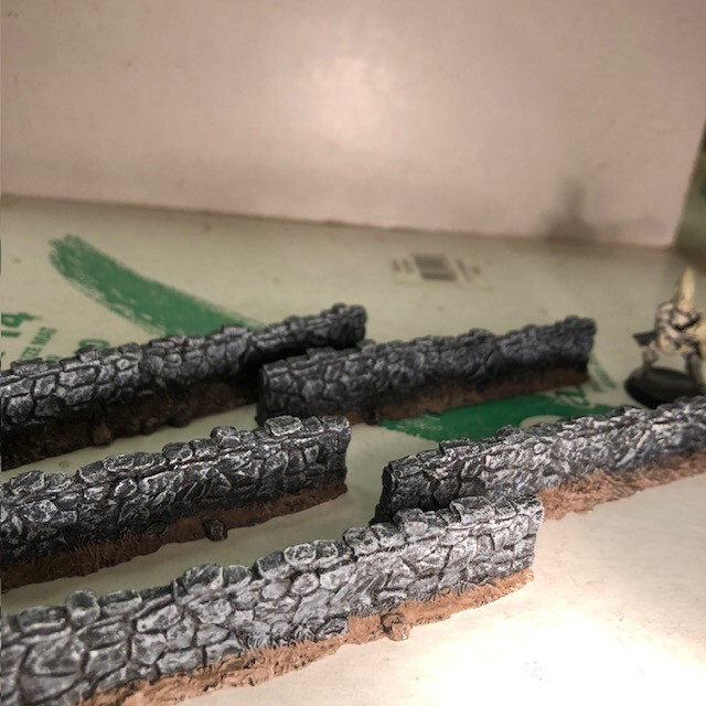 Dry rock Stone rubble Wall fence cover Wargaming terrain scenery European WWII