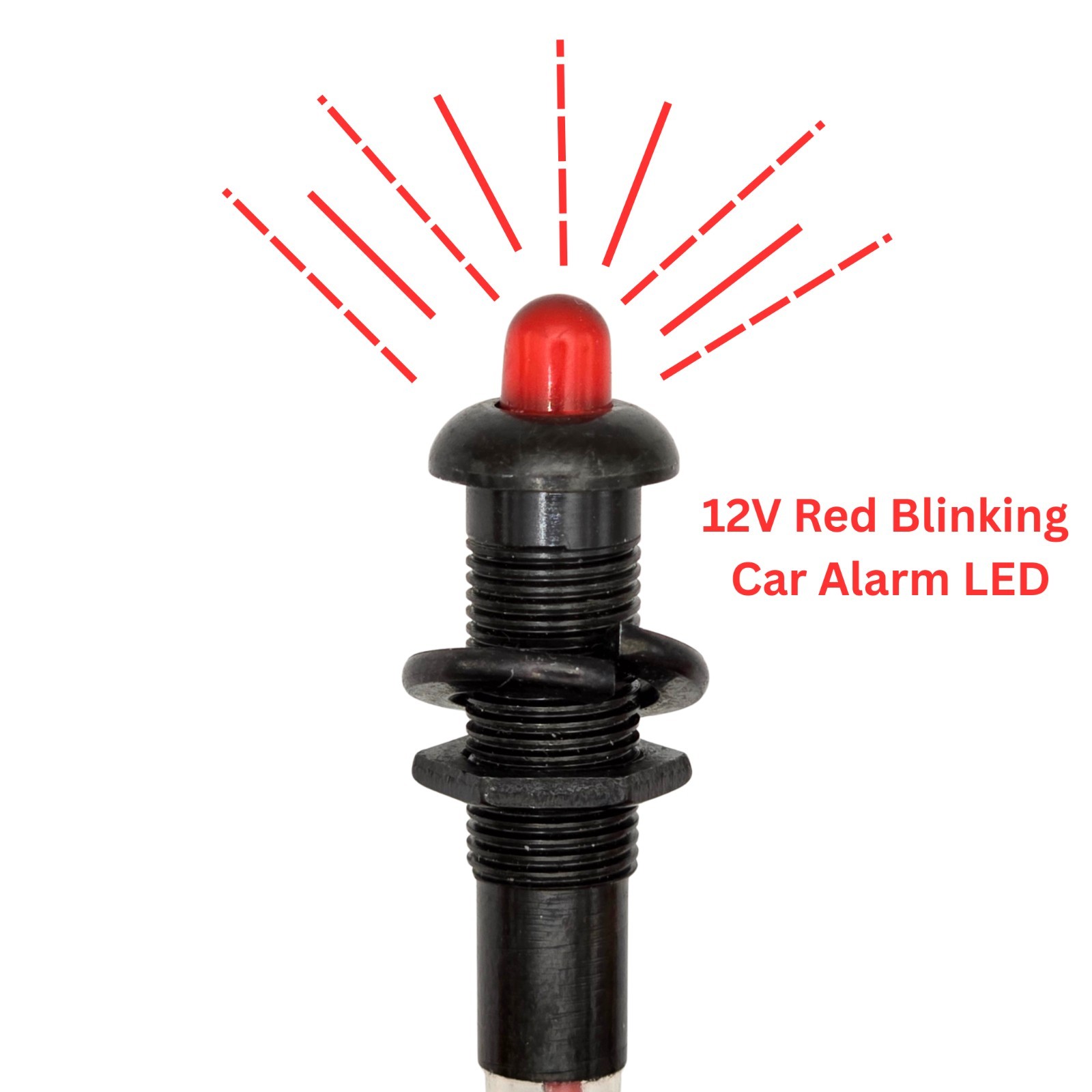 Fake Car Alarm LED Light Red Blinking Theft Deterrent 6V 12V Panel Mount
