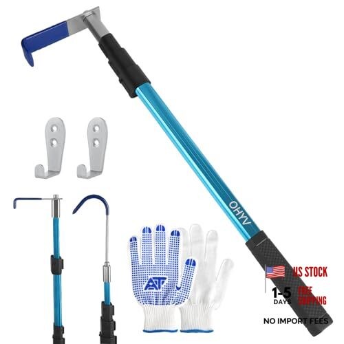 6FT Truck Cargo Grabber Telescoping Truck Bed Retriever Tool Multi-Use blue