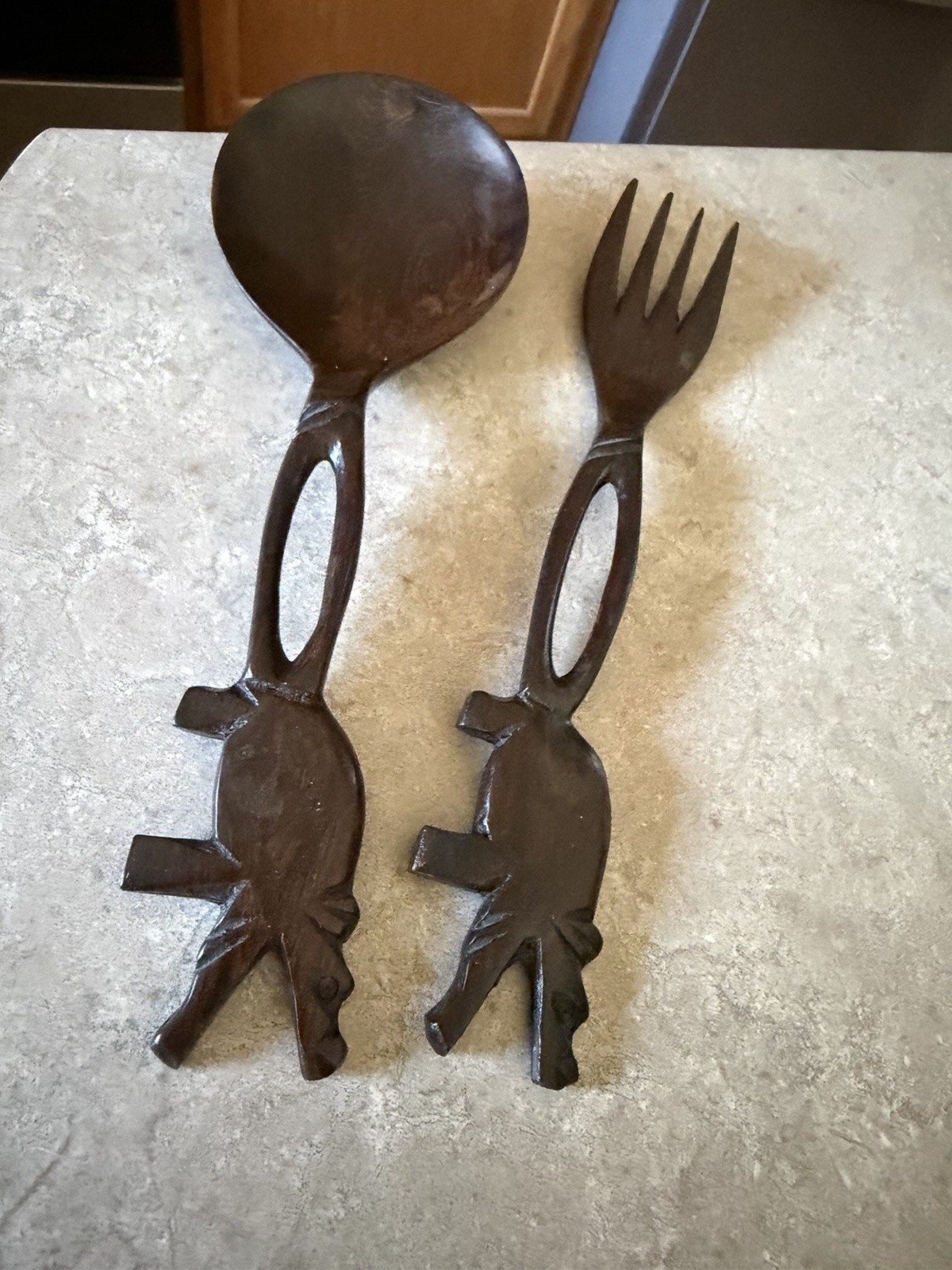 Vintage Wood Salad Servers VGUC