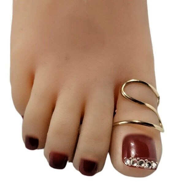 Women's Valentine's Gift Solid Metal Adjustable Big Toe Ring 925 Silver