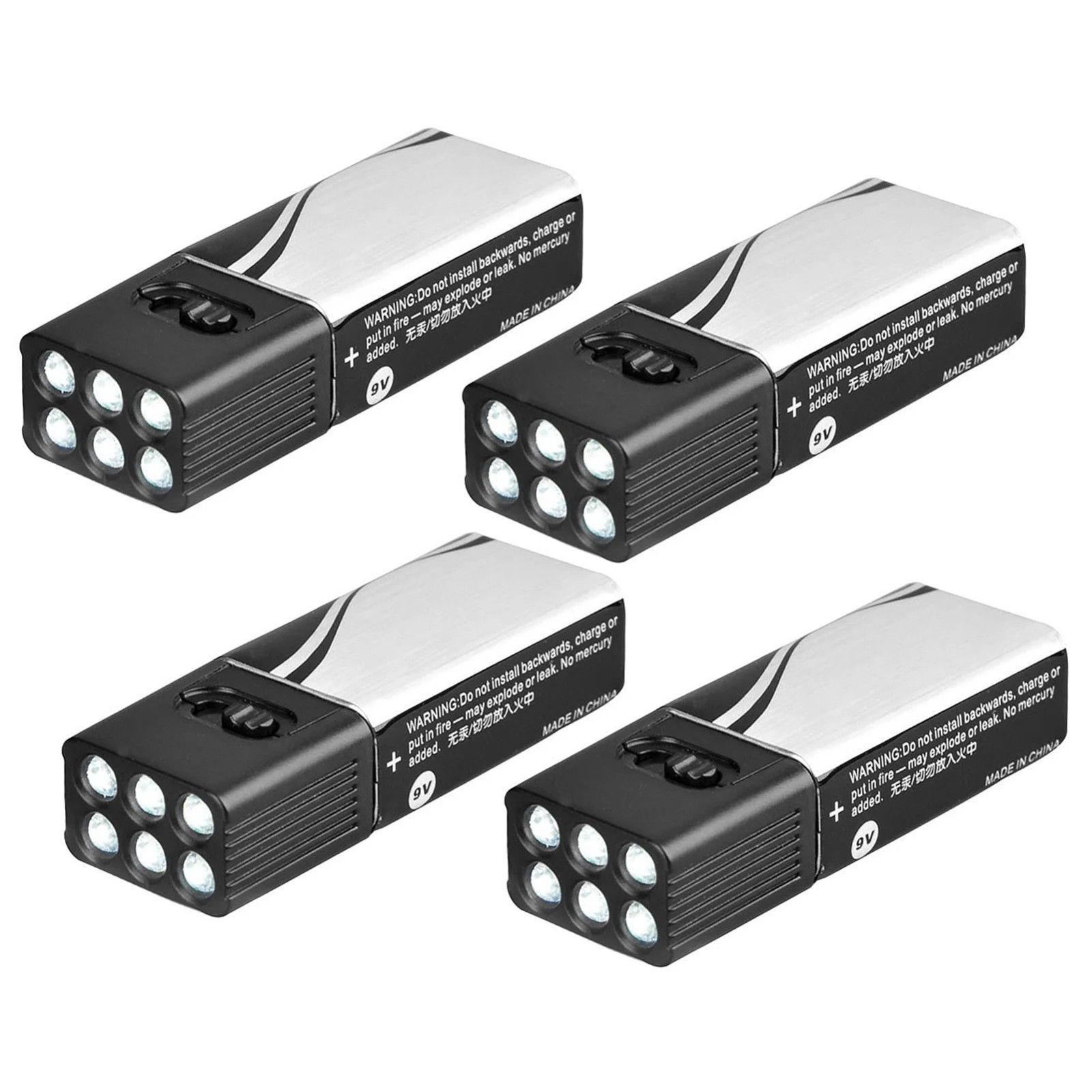 9 Volt LED Flashlight Torch Camping Lamp Compact Size Ultra Bright Flashlights
