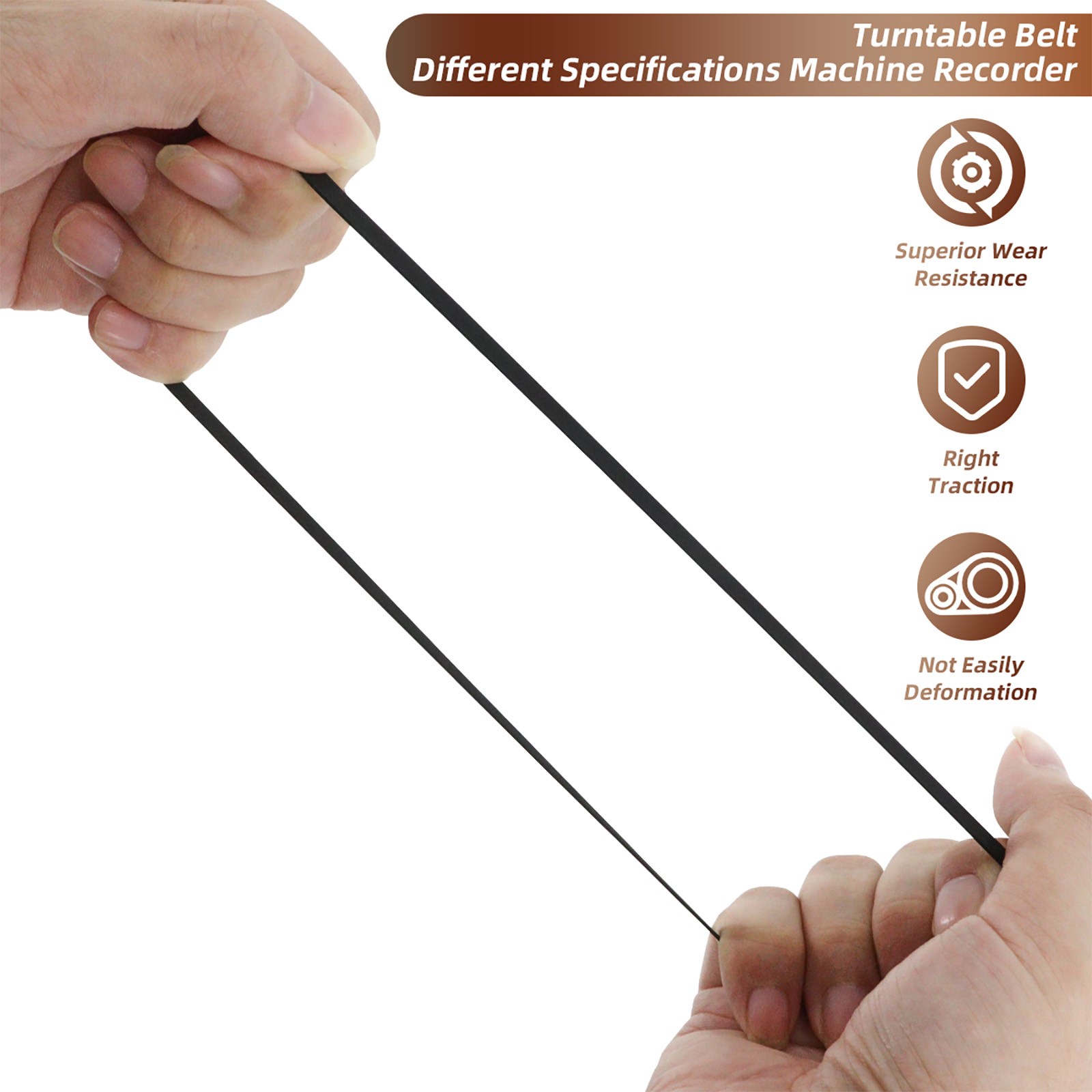 10pcs Turntable Belt Different Specifications Rubber Replace Accessories Black