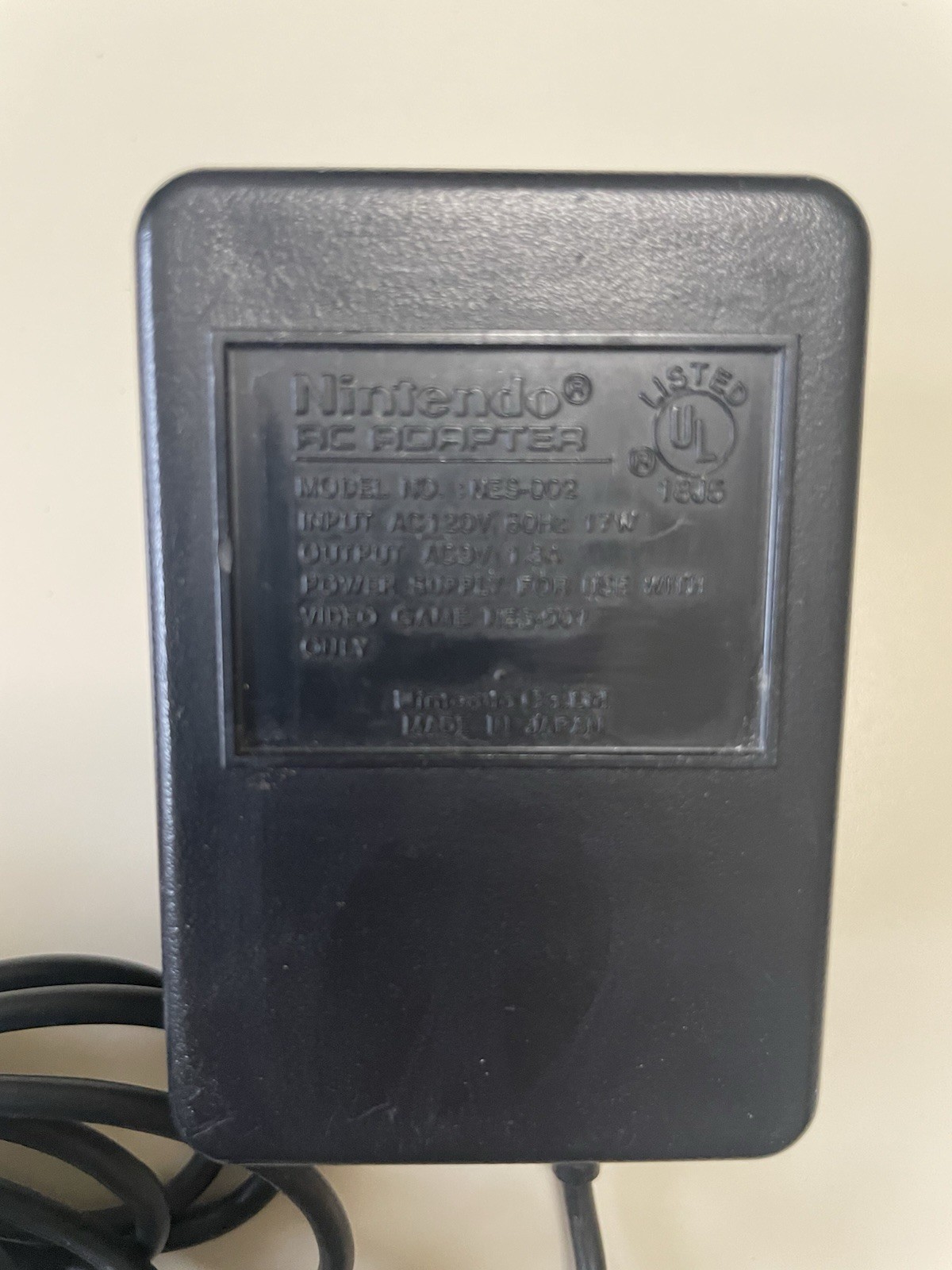 Nintendo NES-002 AC Adapter Black Wired Power Supply for NES-001 Console Tested