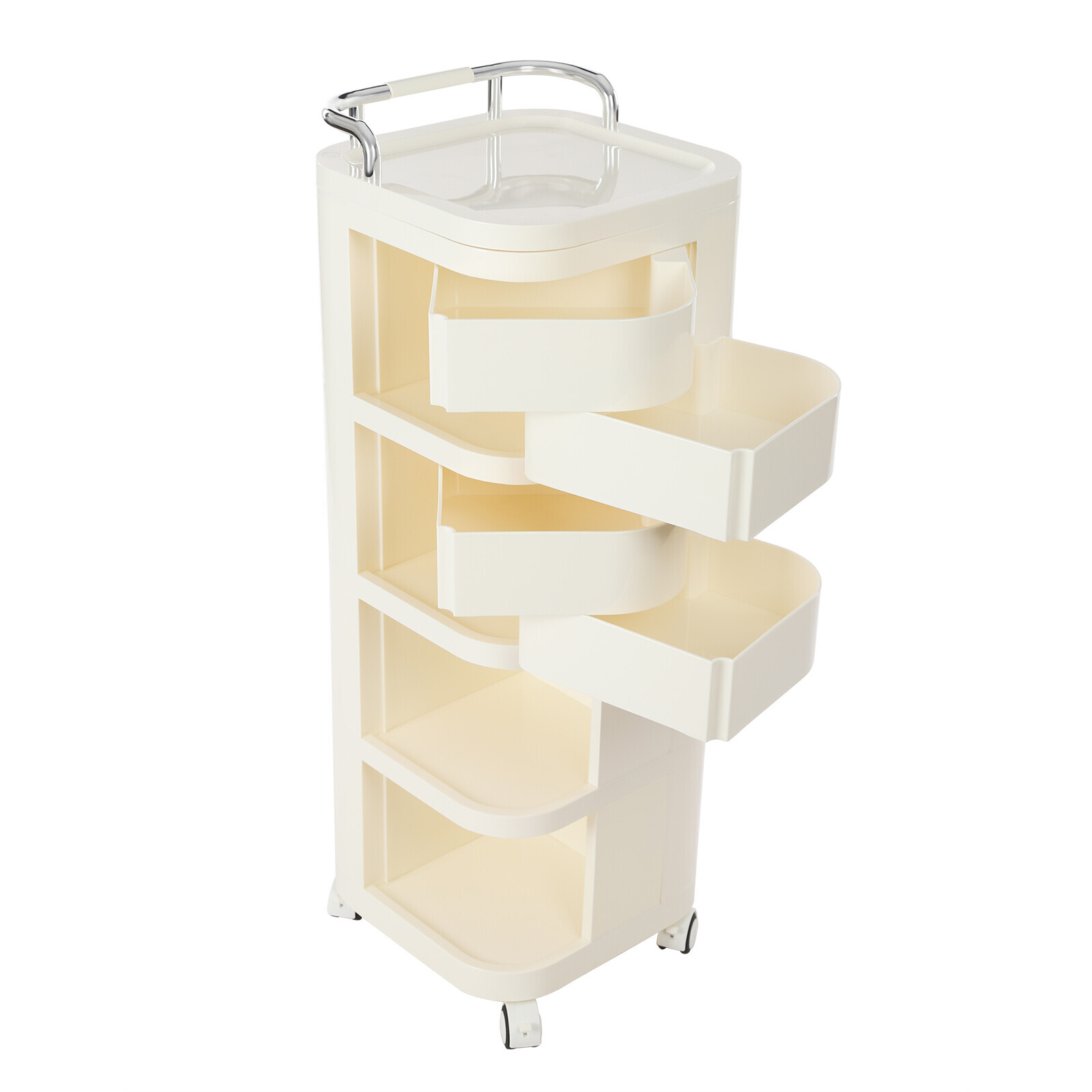 4-Tier Rolling Kitchen Trolley Rack – Versatile Storage Cart for Home & Office