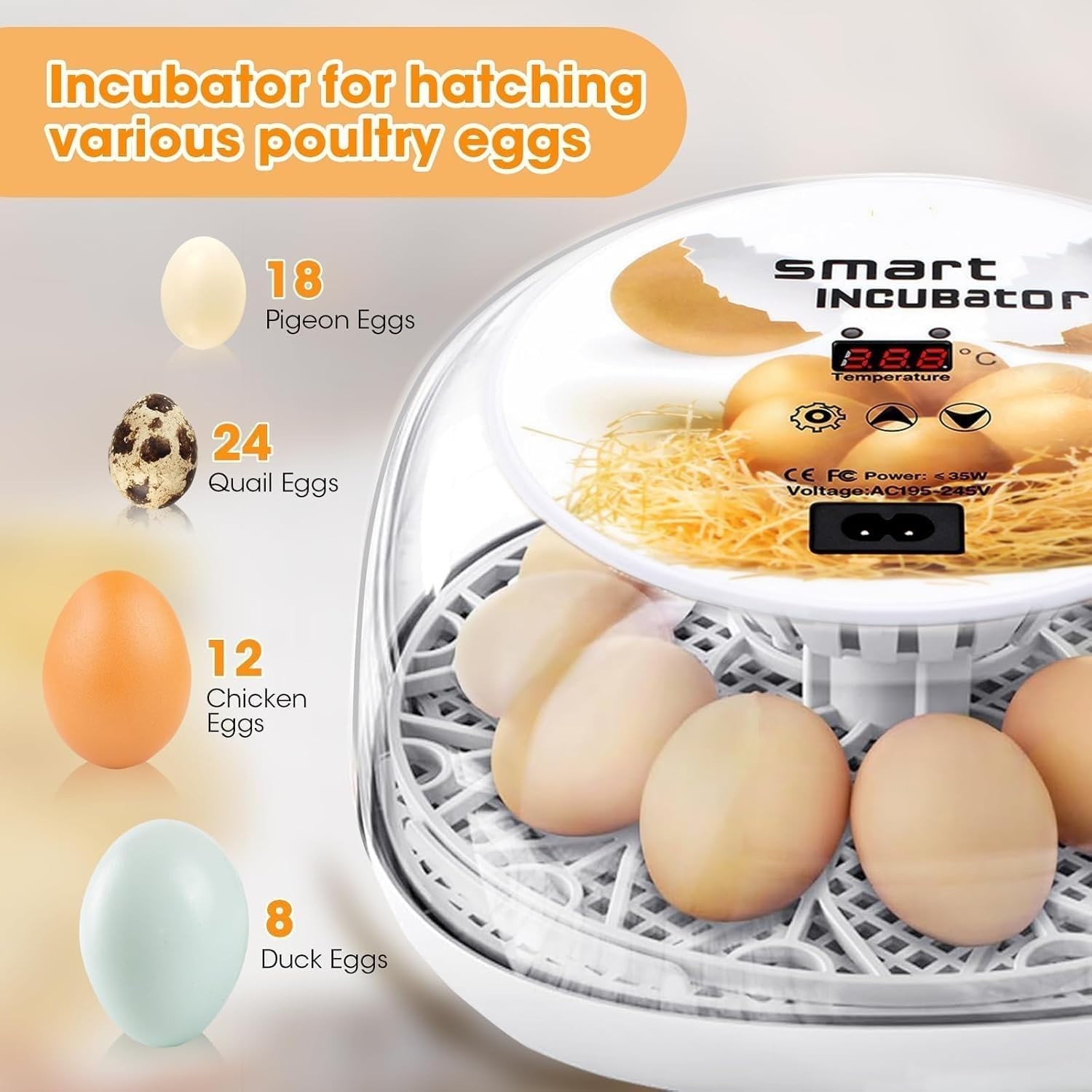 Incubators for Hatching Eggs, Chicken Waterer Cups, Automatic Egg Turner Hold...