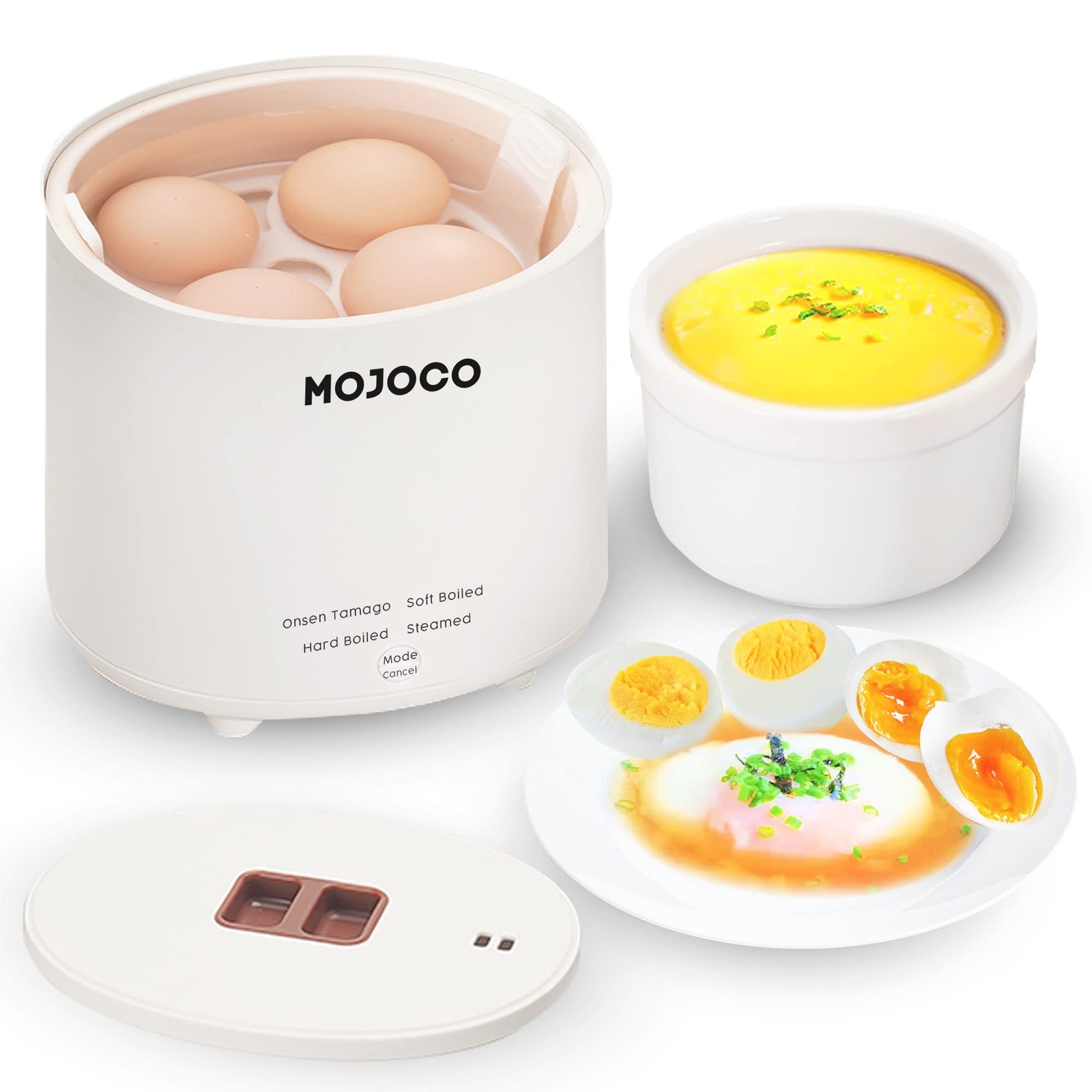 Mojoco Rapid Egg Cooker - Mini for Steamed, 5.79x5.04x5.63, White