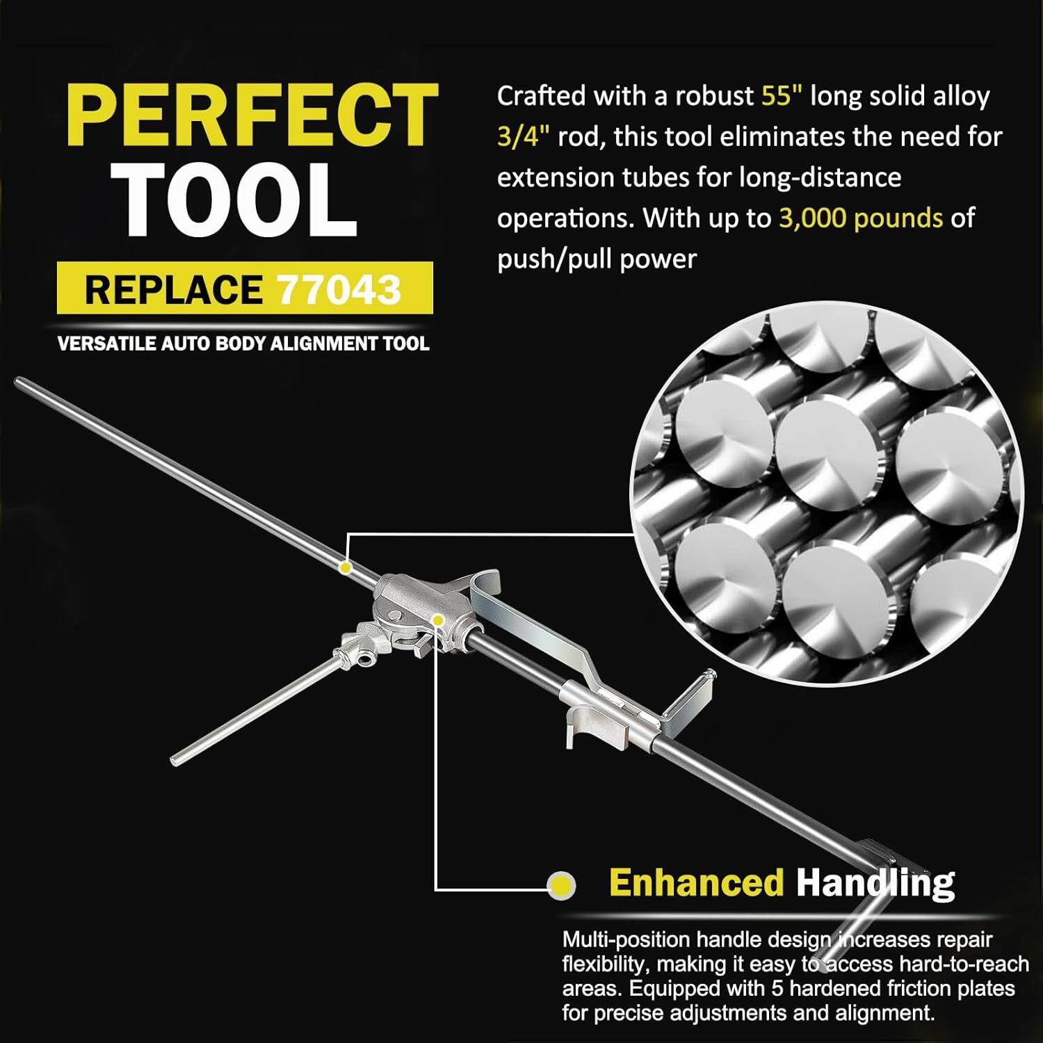 for Monkey-On-A-Stick Friction Jack Set 55" Solid Alloy Rod Tool Versatile 77043