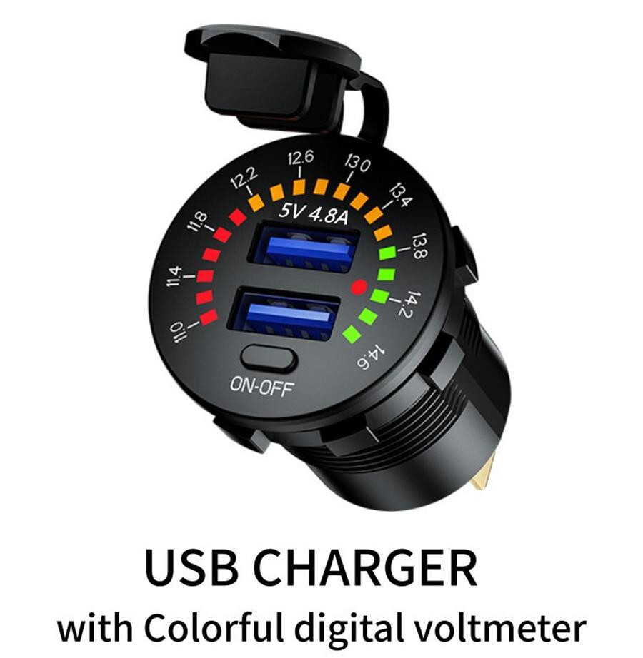 12V Dual USB Car Fast Charger Cigarette Lighter Socket Adapter For Cell Phone
