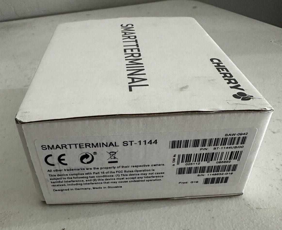 CHERRY SmartTerminal ST-1144 - SMART card reader - USB 2.0 - white (top), black