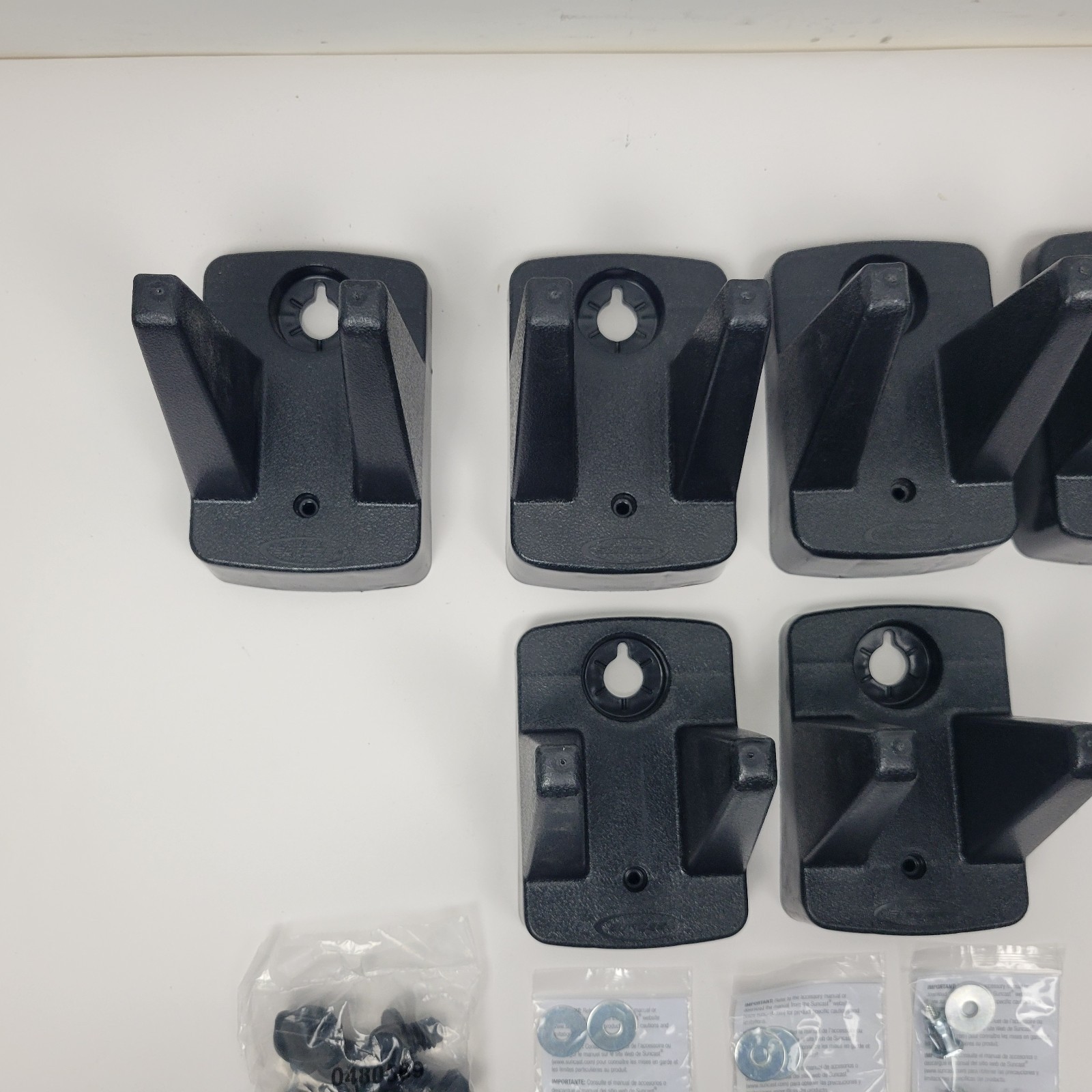 Suncast 6 Pack Compact Wall Mount Tool Organizer Hook Storage Hanger Rack, Black
